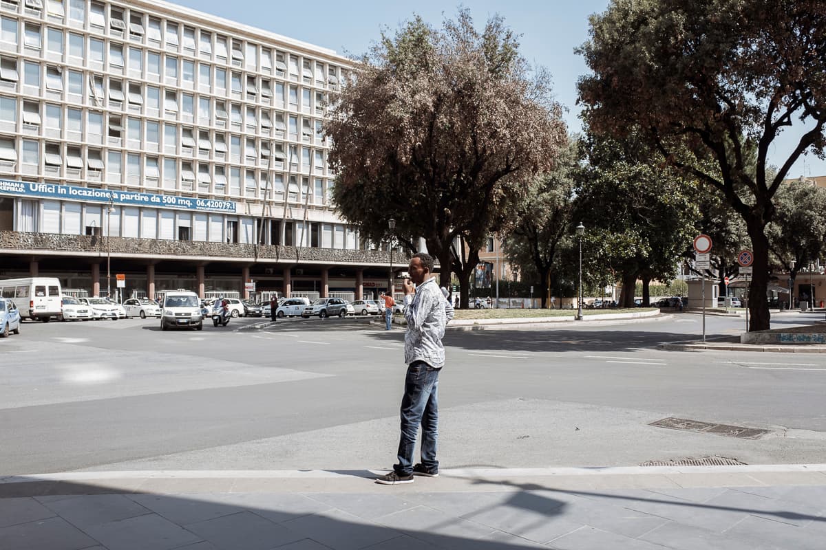 A former government ministry building, where Abraham lives, along with roughly 600 other squatters from Eritrea, Sudan and Ethiopia.