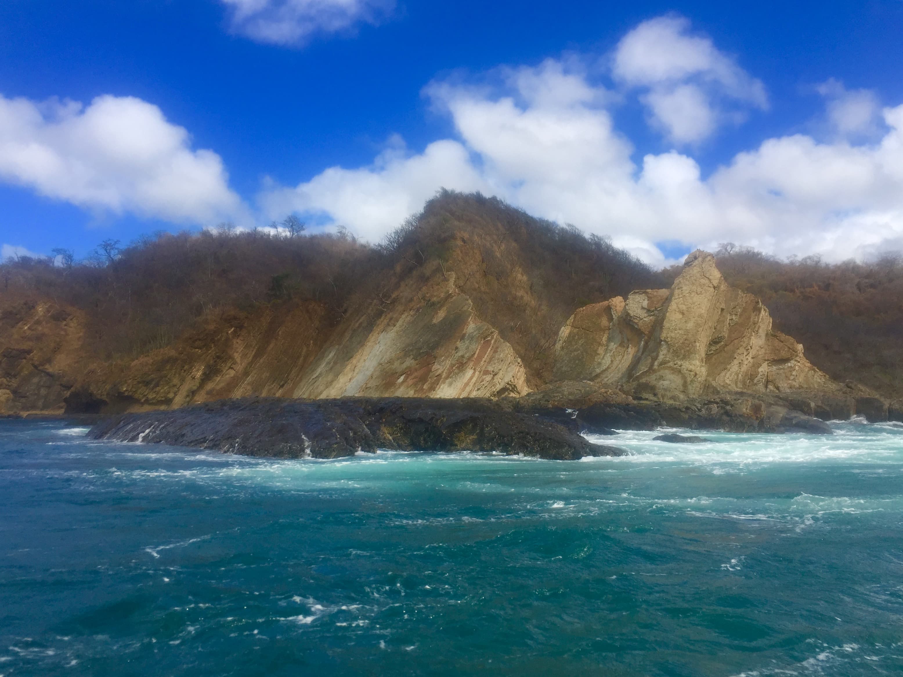 An isolated, solitary beach on the Nicaragua - Costa Rica border, as seen from the ocean
