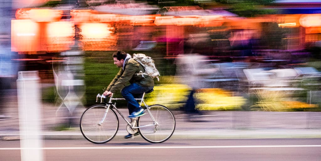 Man on bicycle