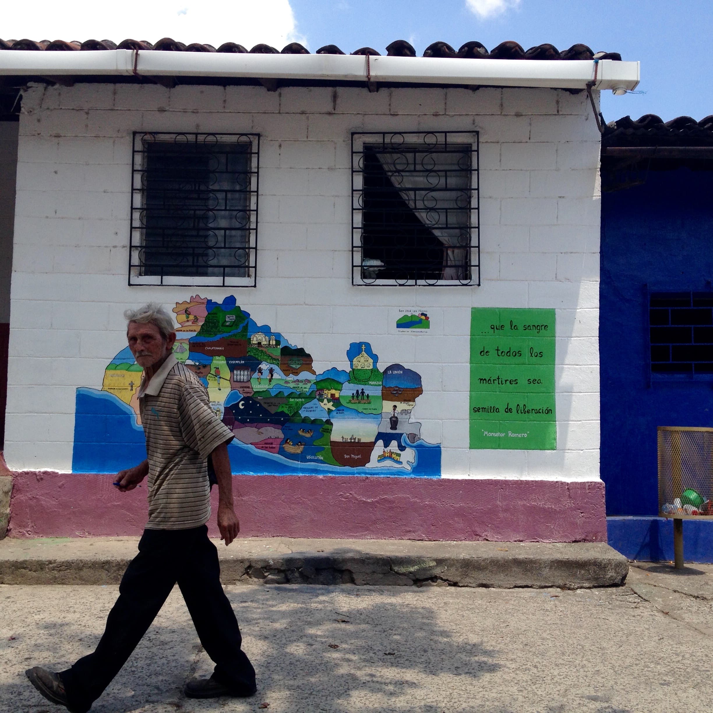 This mural in San José de las Flores is a “map of massacres” in El Salvador.