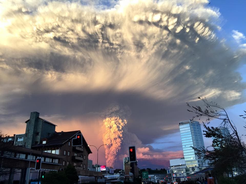 Calbuco erupting
