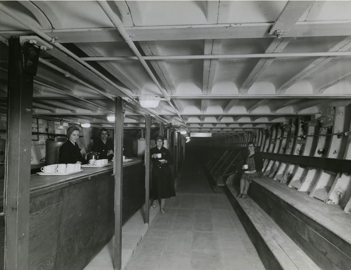 A Clapham South air raid shelter.