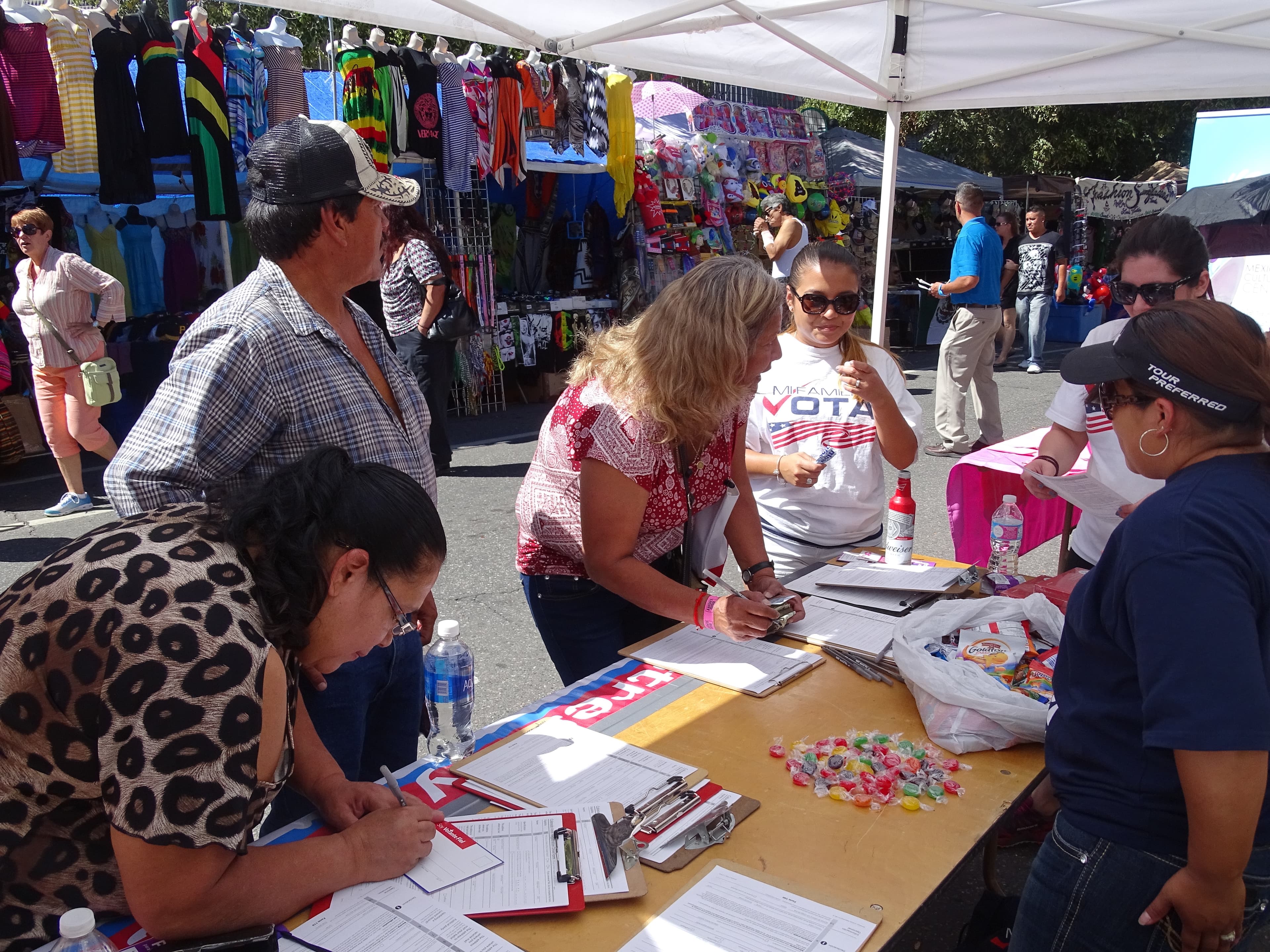 The group Mi Familia Vota holds regular voter registration drives in Colorado, as well as several other states, to promote civic engagement around issues like comprehensive immigration reform.