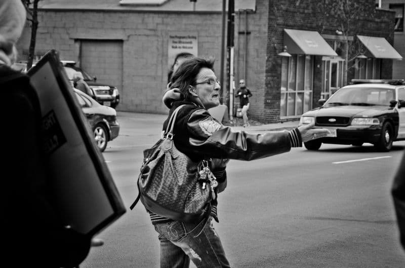 A woman outside a clinic at Affiliated Medical Services in Milwaukee, Wisconsin.