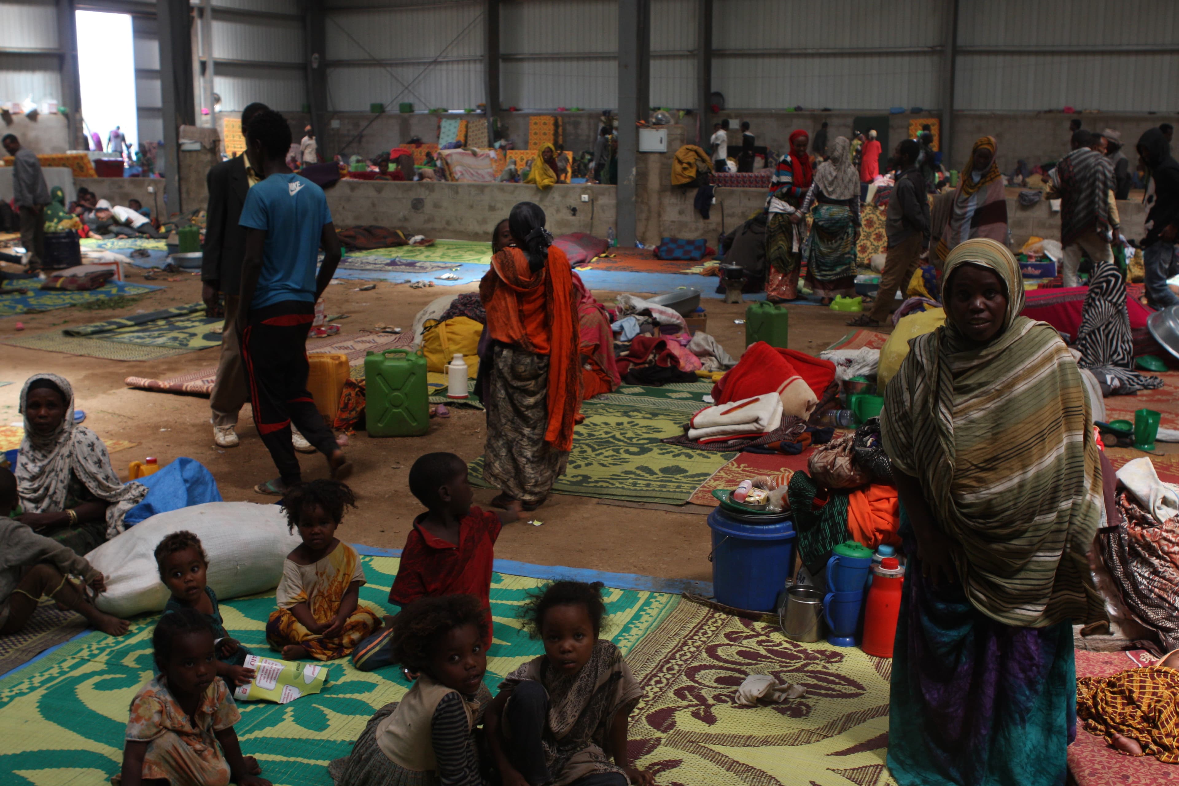 On the outskirts of Harar, warehouses on an industrial park house Oromo displaced by the violence.