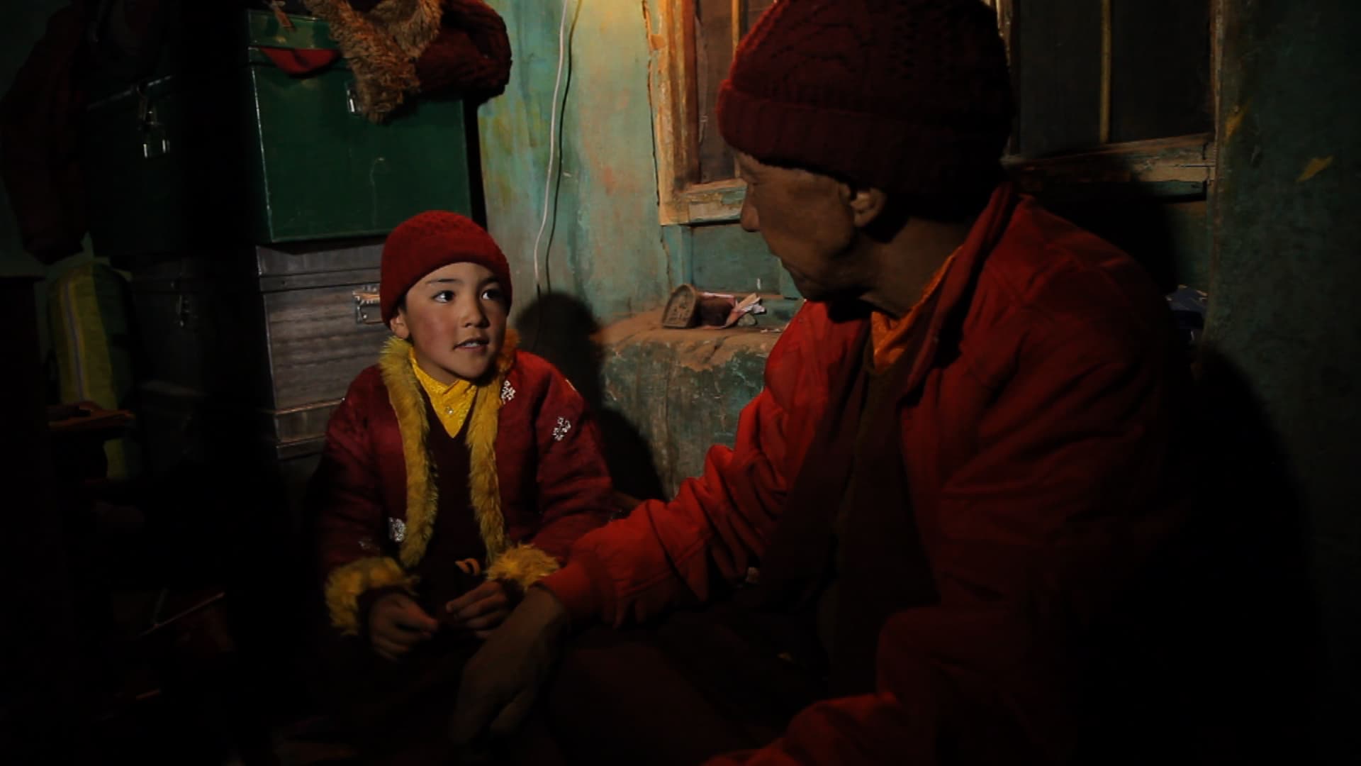 Padma Angdu with his uncle and spiritual guardian.