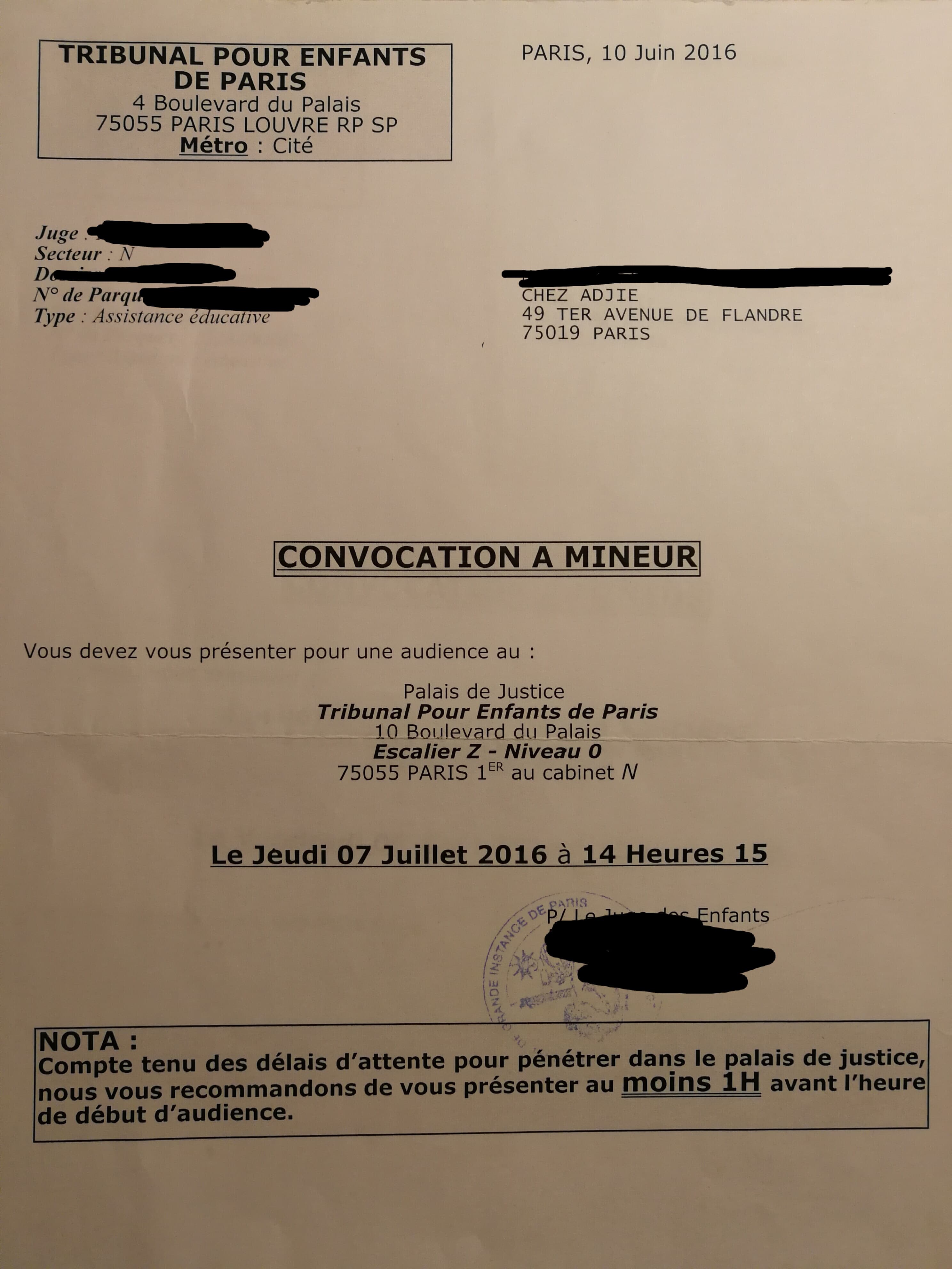 One of the dozens of court documents mailed to Steve during his 18-month failed effort to get recognized as an unaccompanied foreign minor.
