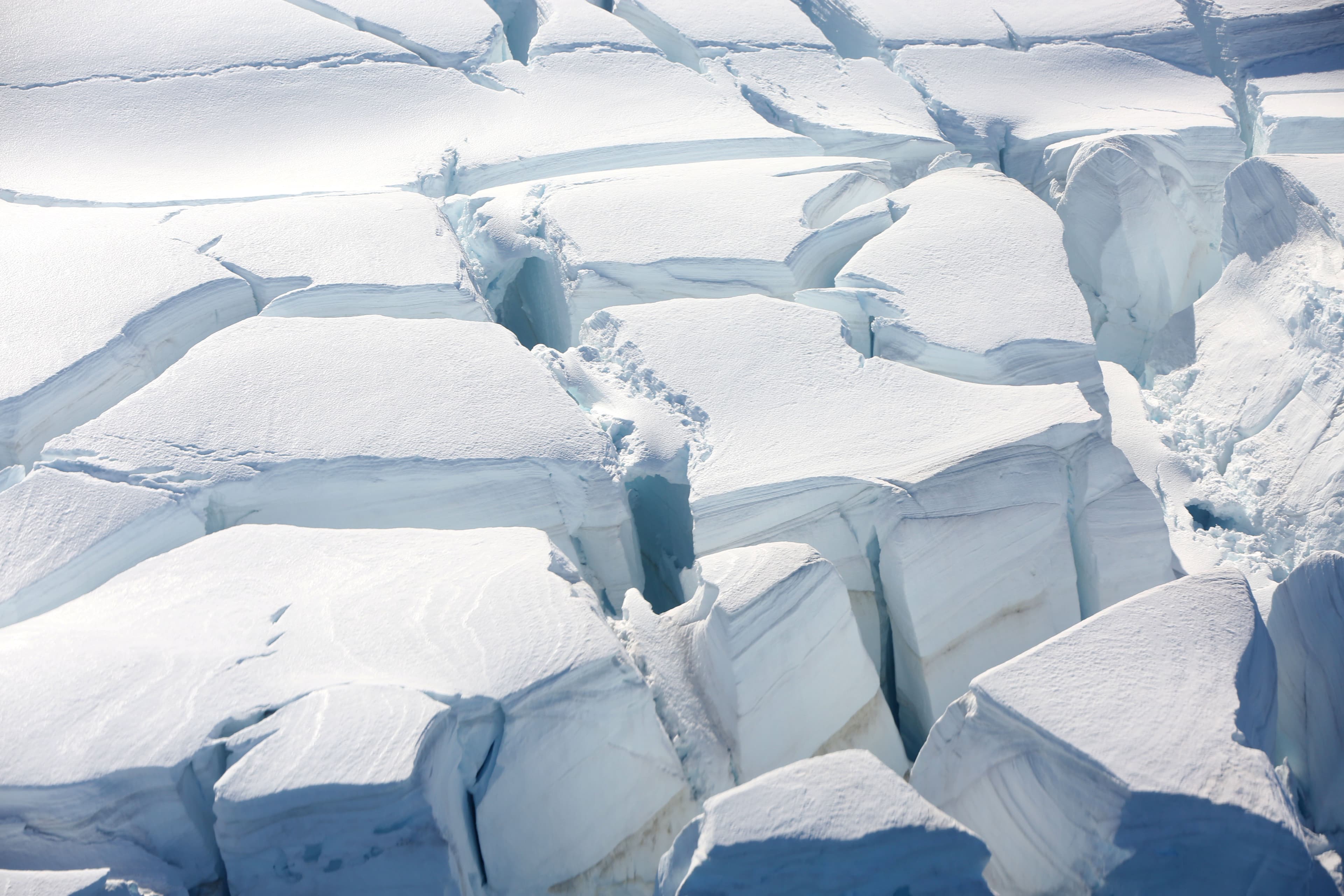 A glacier is seen in Half Moon Bay, Antarctica.