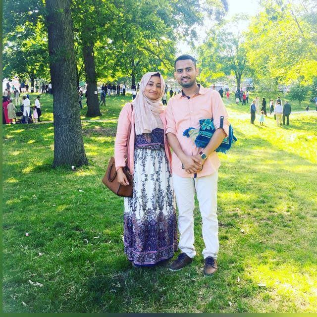 Summer Nasser and Muntaser Yaghnam on their first holiday together in America.