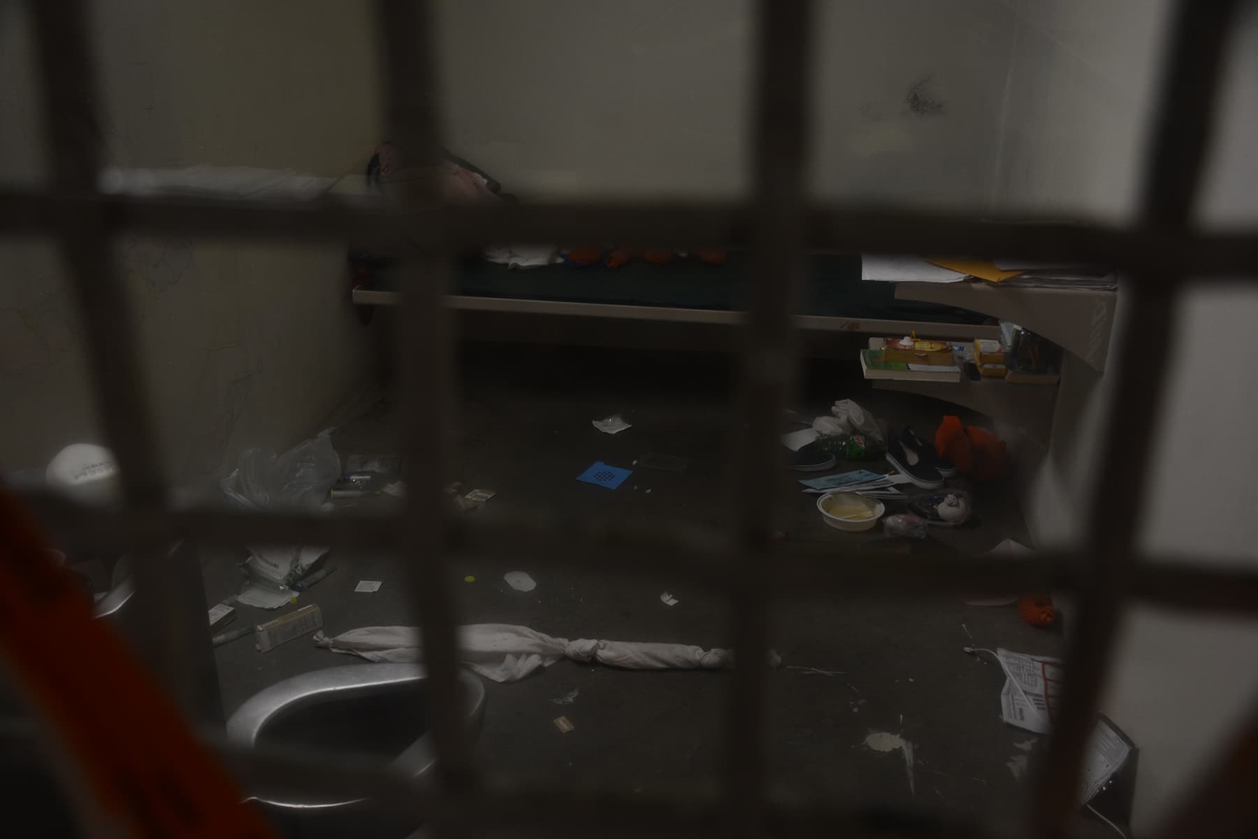 cell debris through bars