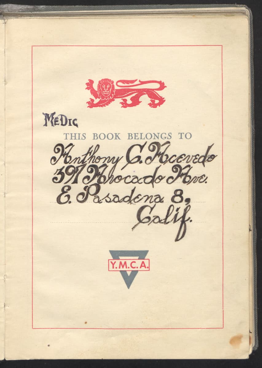 Tony Acevedo's diary that he kept during his time in Berga concentration camp.