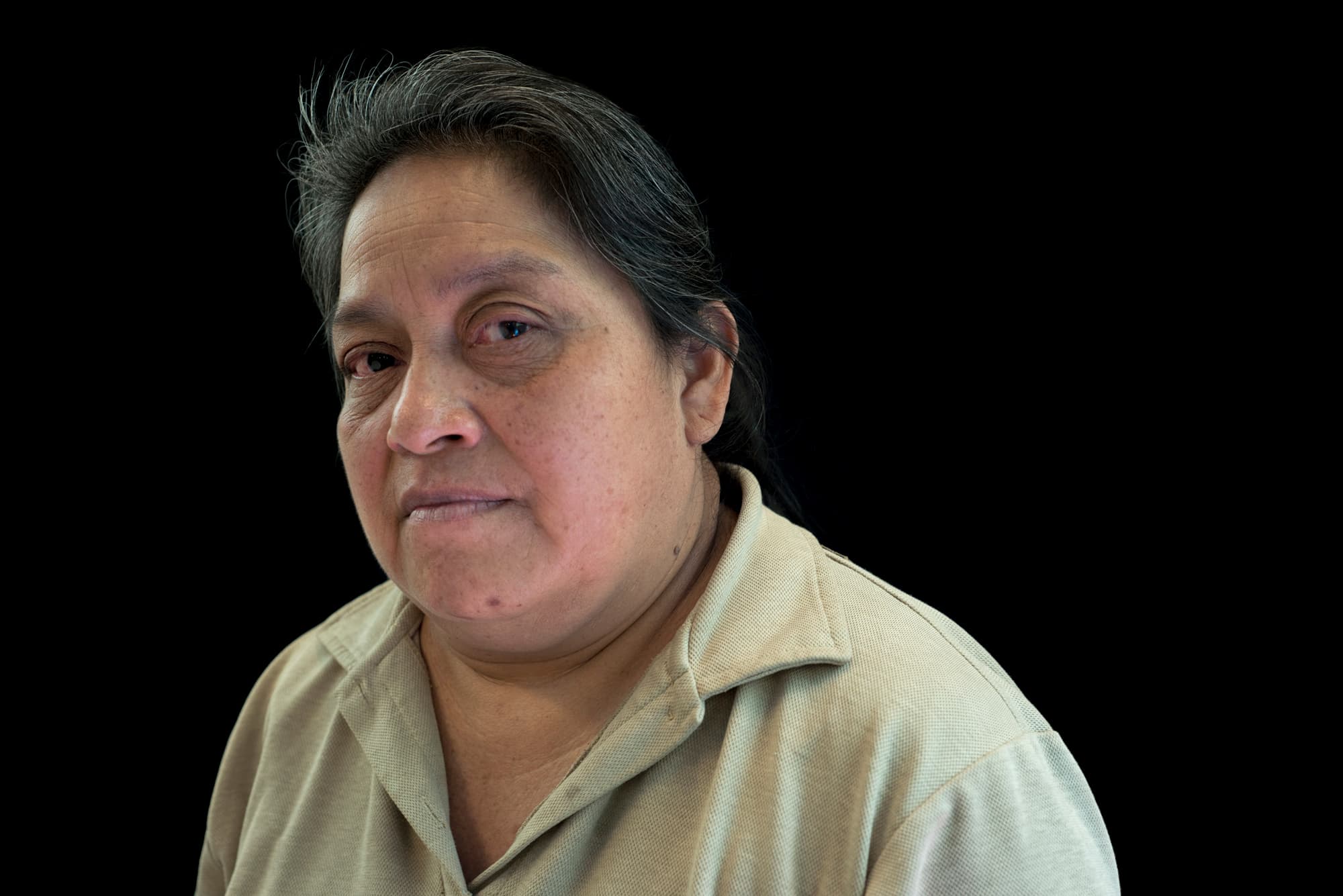 A portrait of inmate Dominica Velázquez Manuel in Mexico.