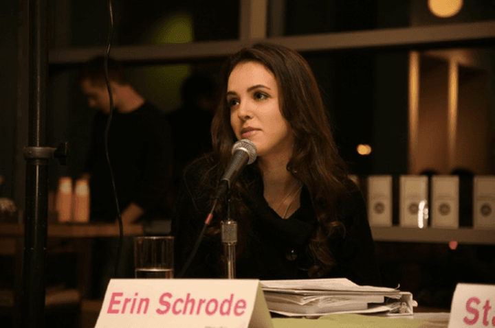 Erin Schrode leads a discussion at a Whole Foods in NYC.