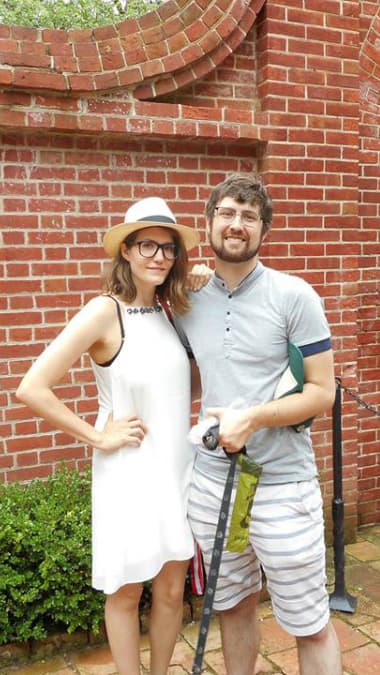 Inez Feltscher poses with her fiancé, Jarrett Stepman.