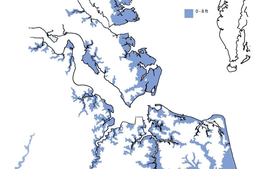 Flooding map of Norfolk