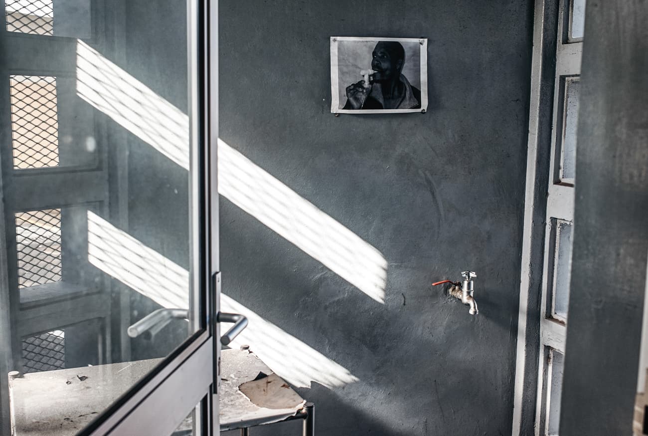 Sputum collection room at Gugulethu's Community Health Center, 2013.