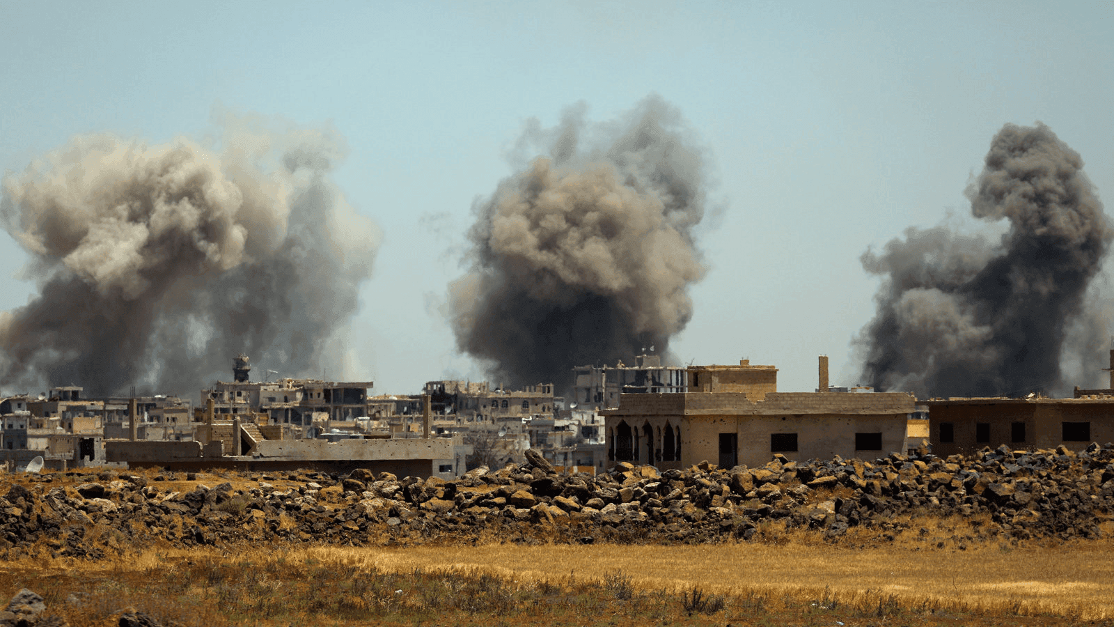 bombs explode in Syria