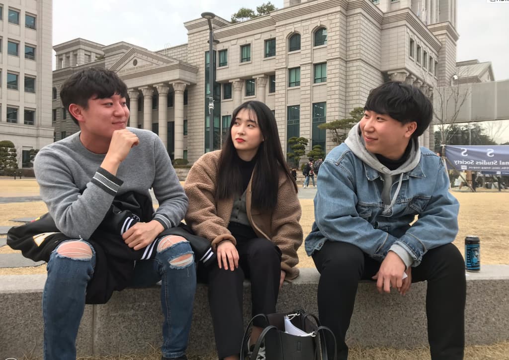 Woo hyeok Lee, from left, Gyuri Park and Hyun Woo Hong