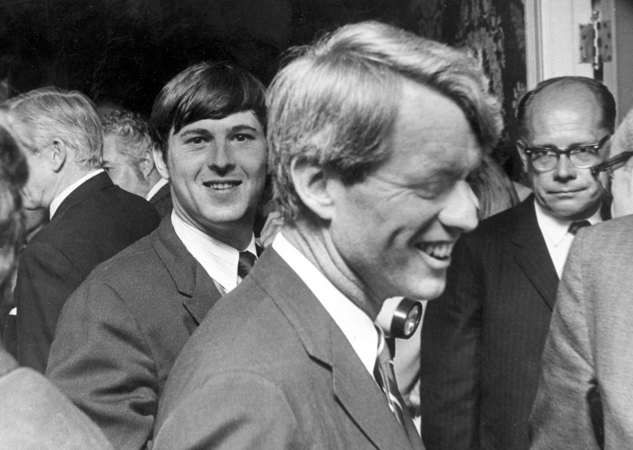 Photographer Ron Bennett with Robert Kennedy at the Ambassador Hotel.