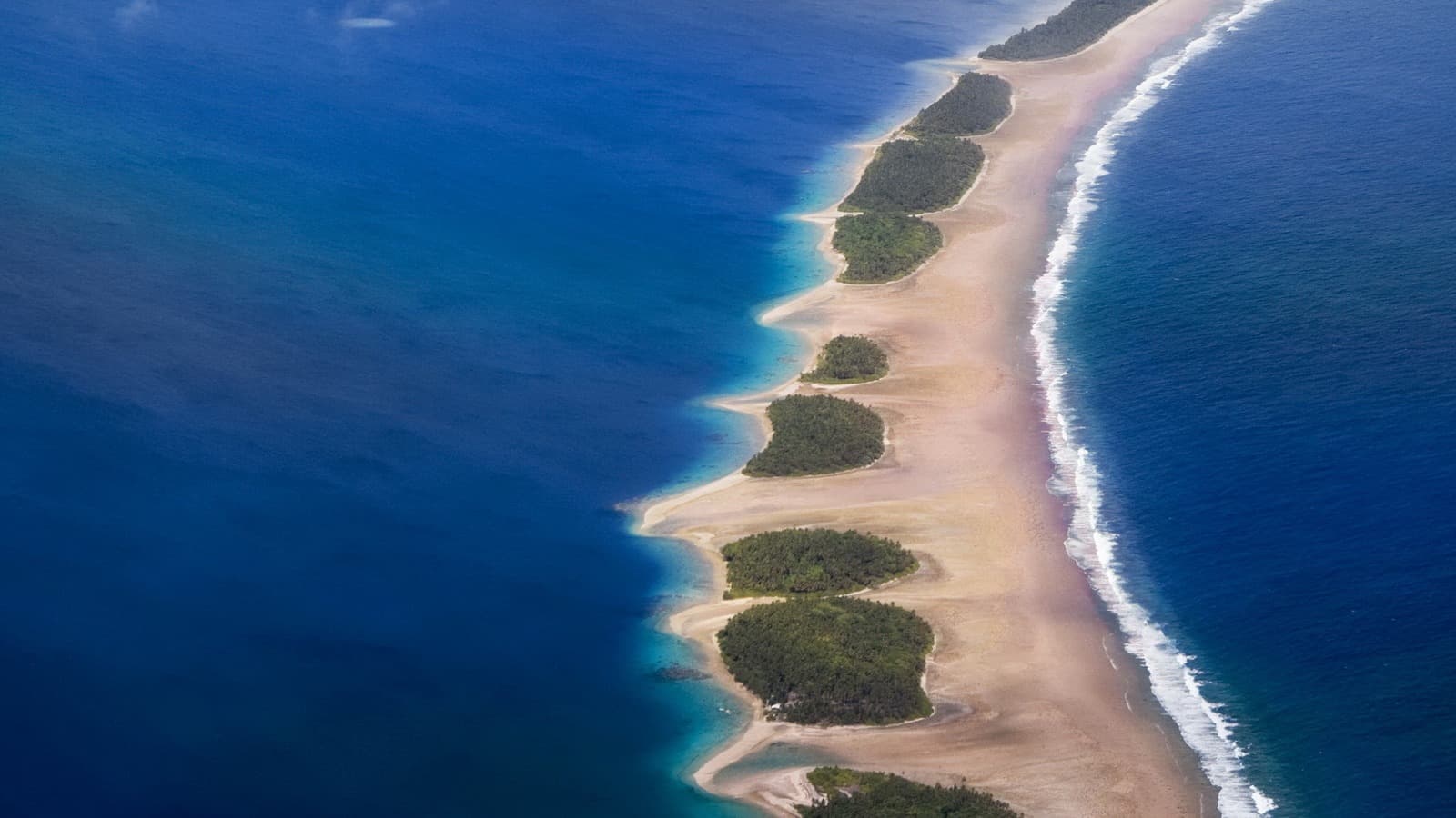 The Marshall Islands are made up of an archipelago of islands that sit not that far from the current sea level, as evidenced by this photo of the Jaluit Atoll Lagoon.