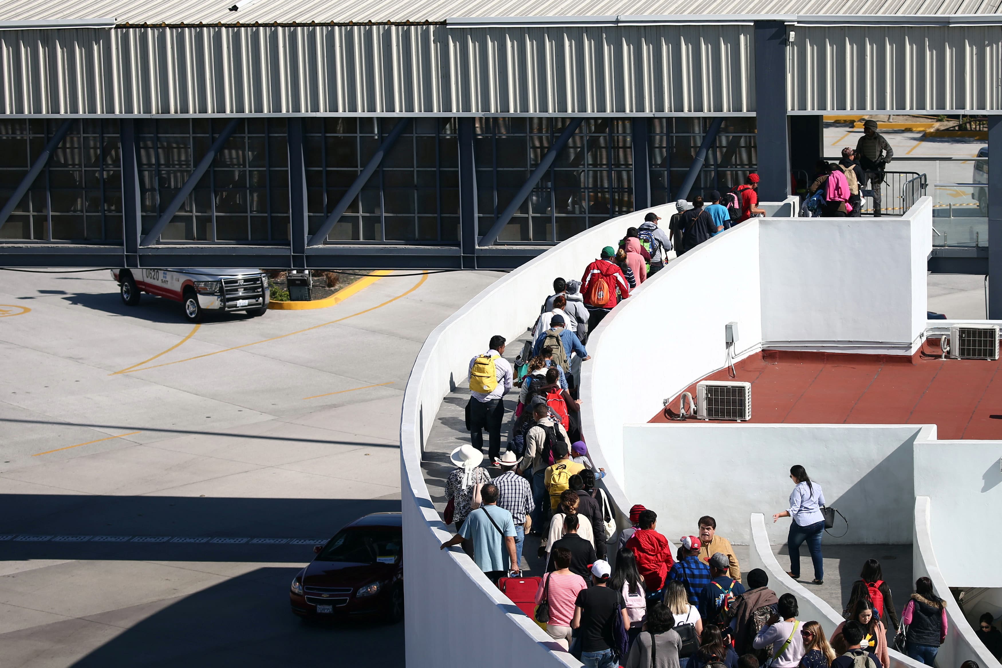 Migrants reaching border