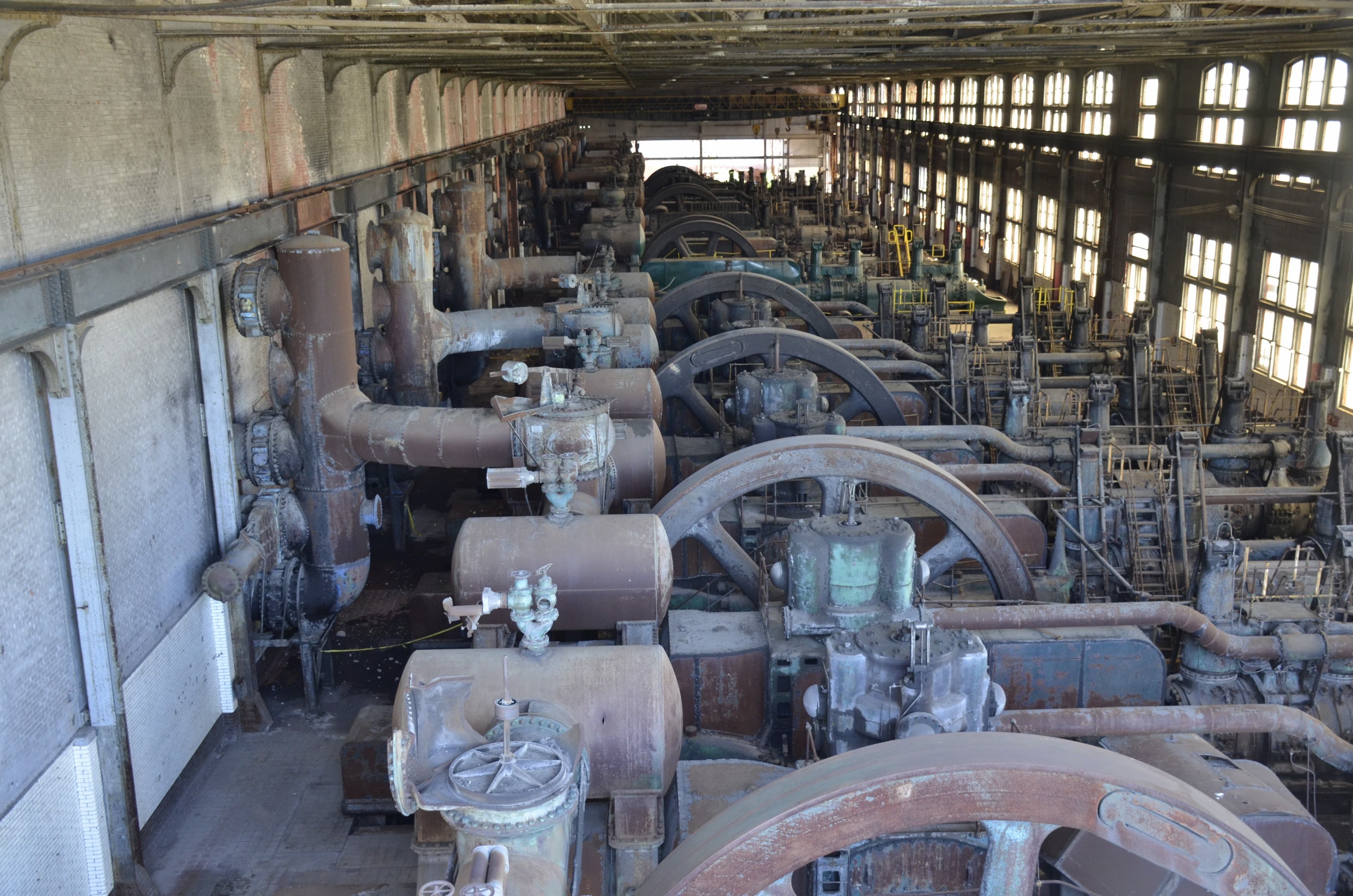 Visitors to SteelStacks can walk along an elevated public walkway — part recreation path, part museum — and look inside the guts of the old steel mill.