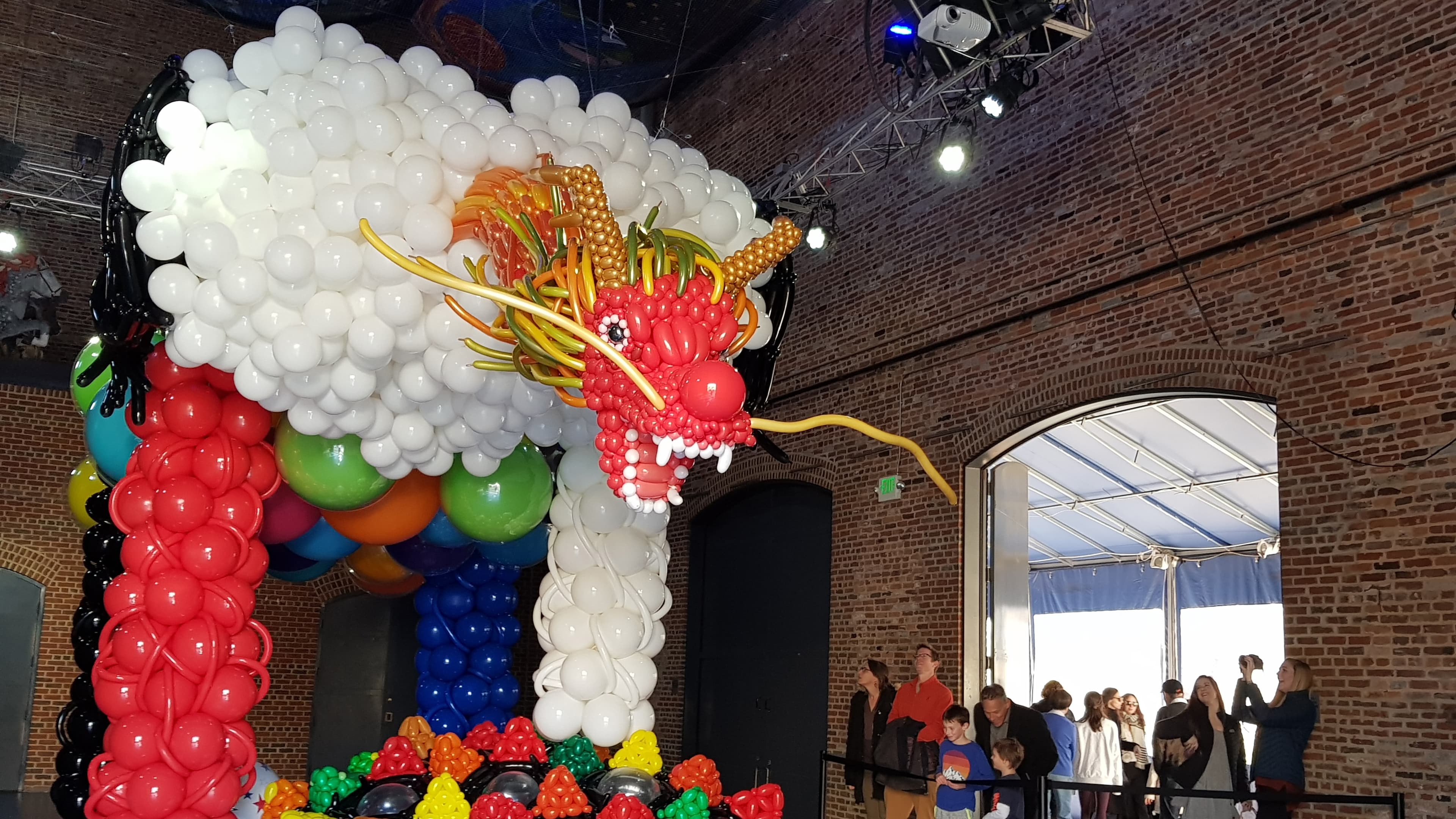 giant red balloon dragon