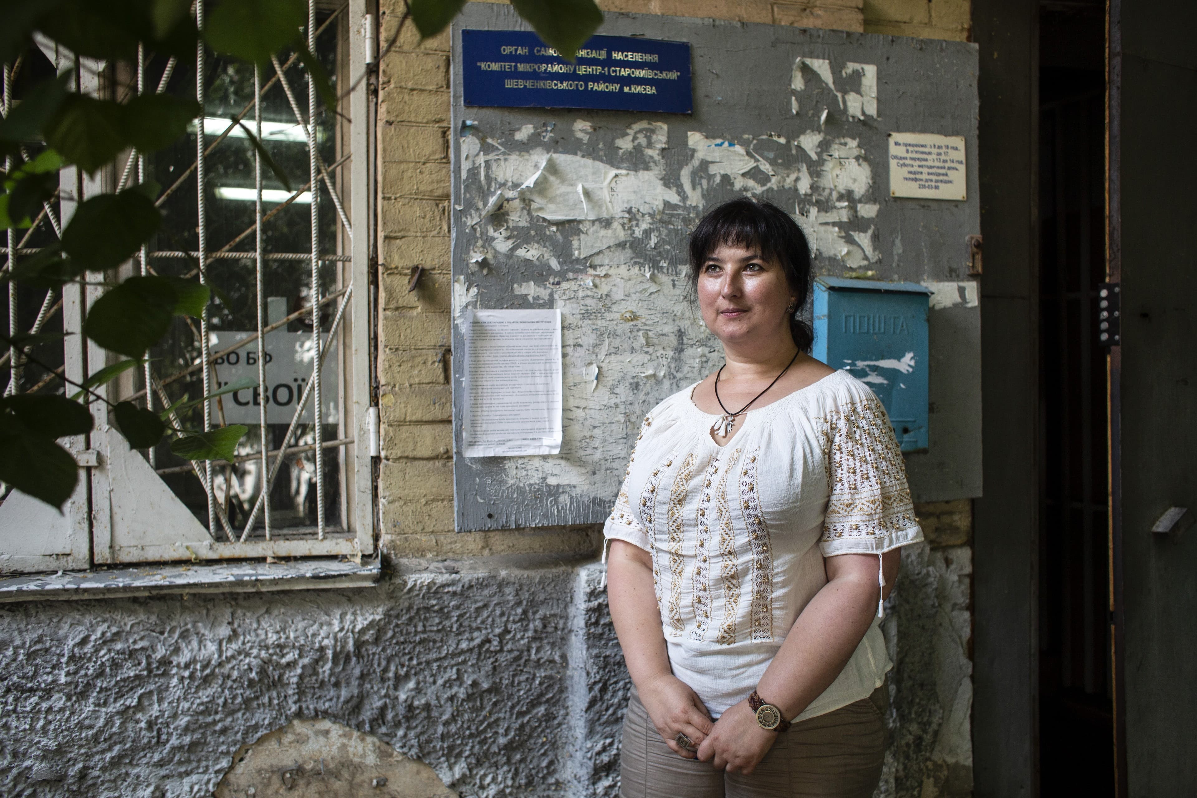 A woman sitting at a table
