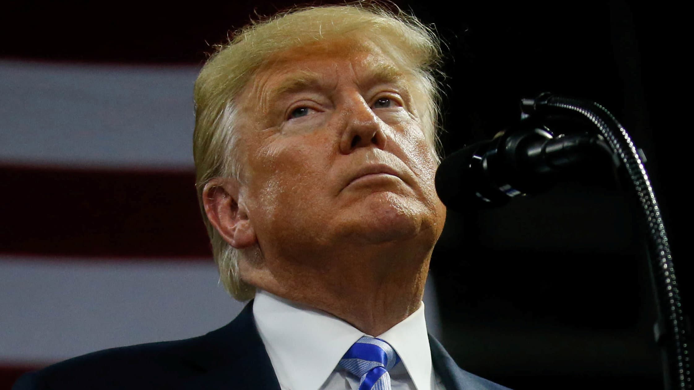 President Donald Trump speaks at a rally in Charleston, West Virginia, August 21, 2018.