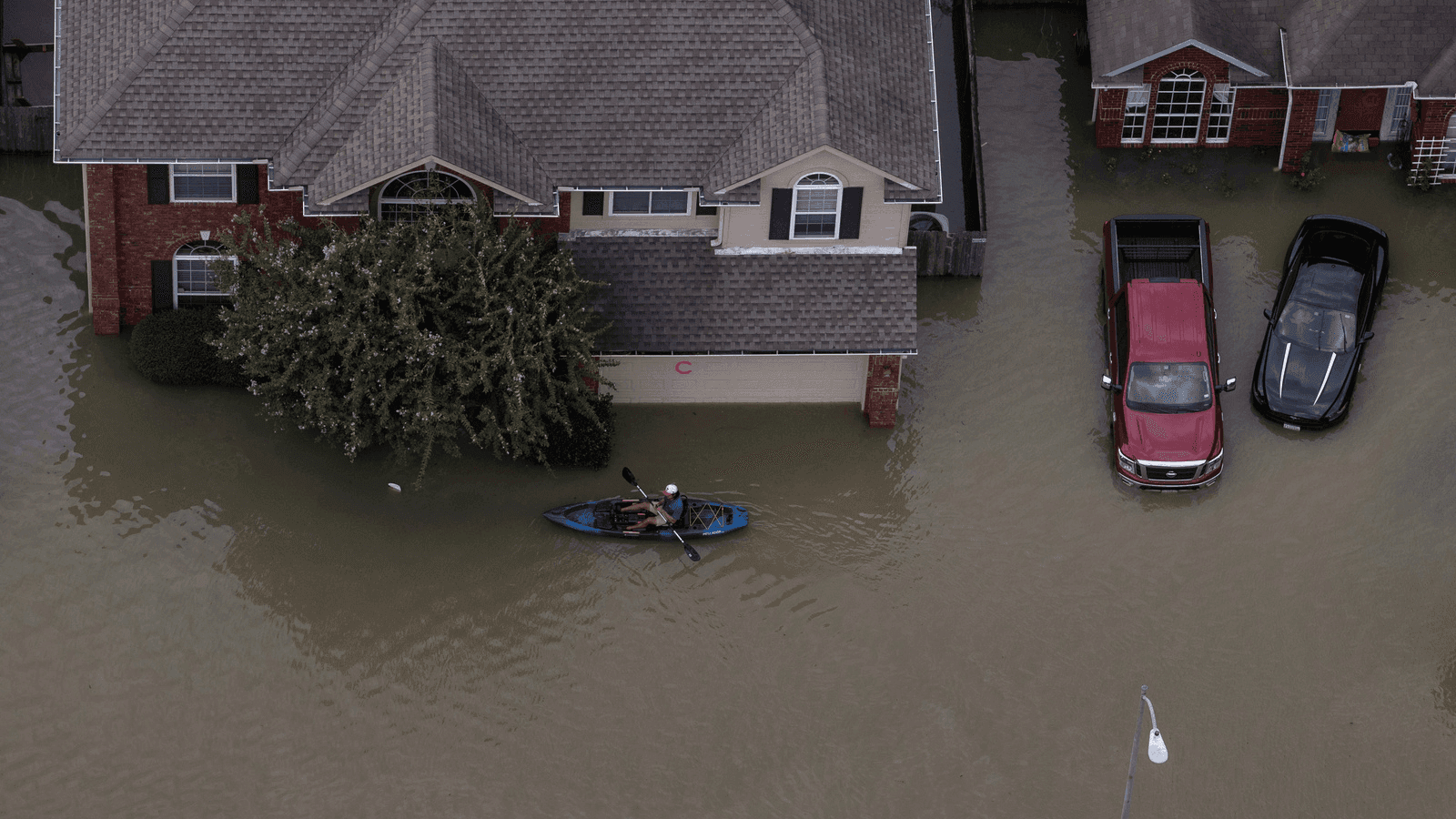 flooded streets in houston after hurricane harvey
