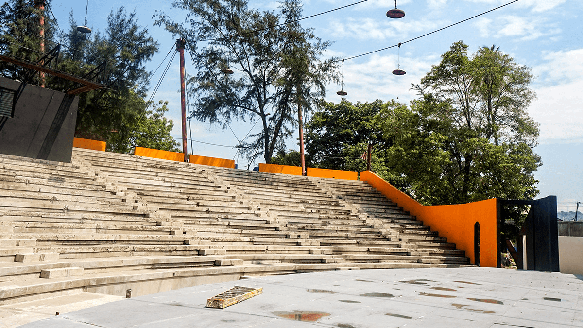 an abandoned outdoor theater in haiti