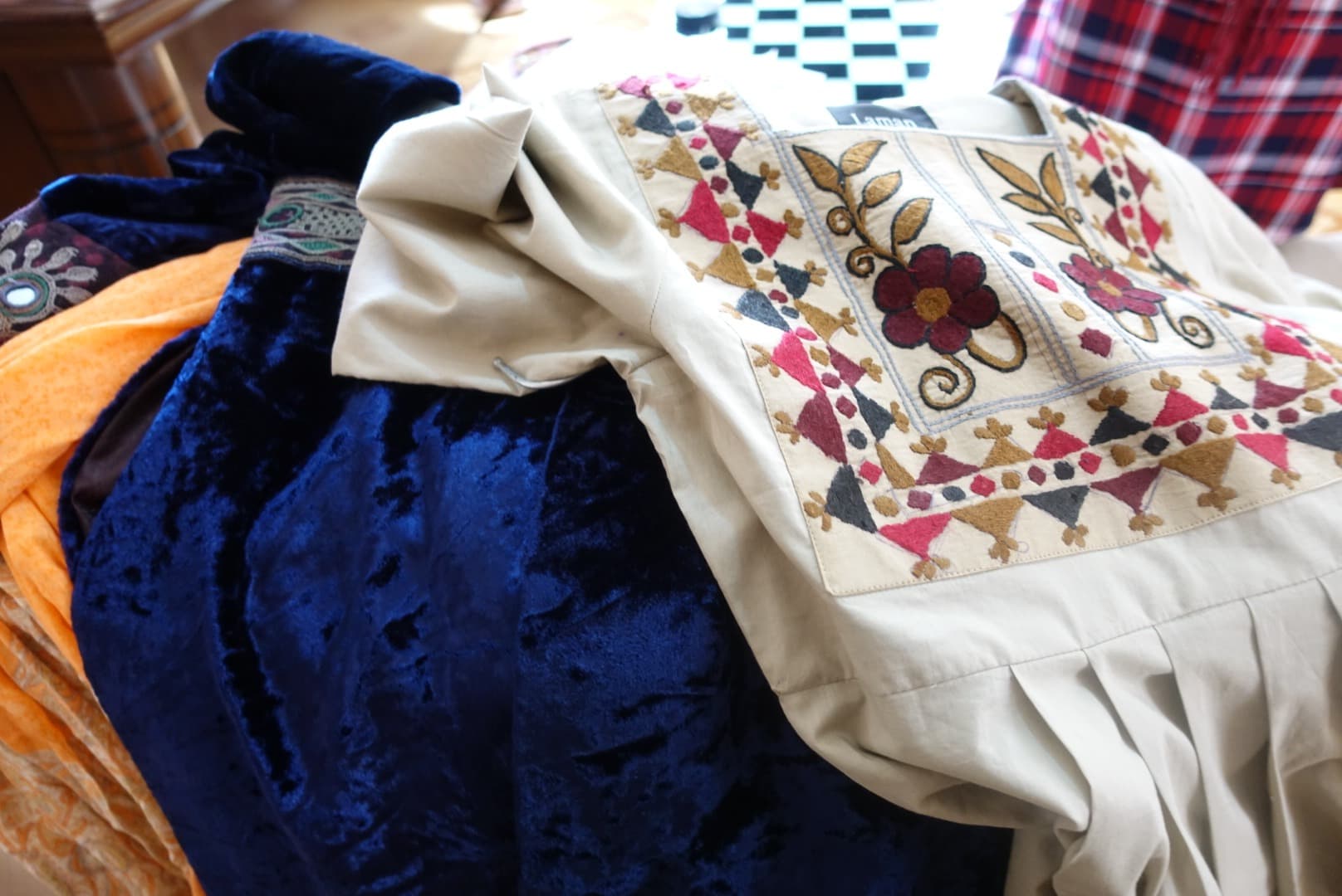 Rahiba Rahimi's designs feature traditional Afghan patterns.