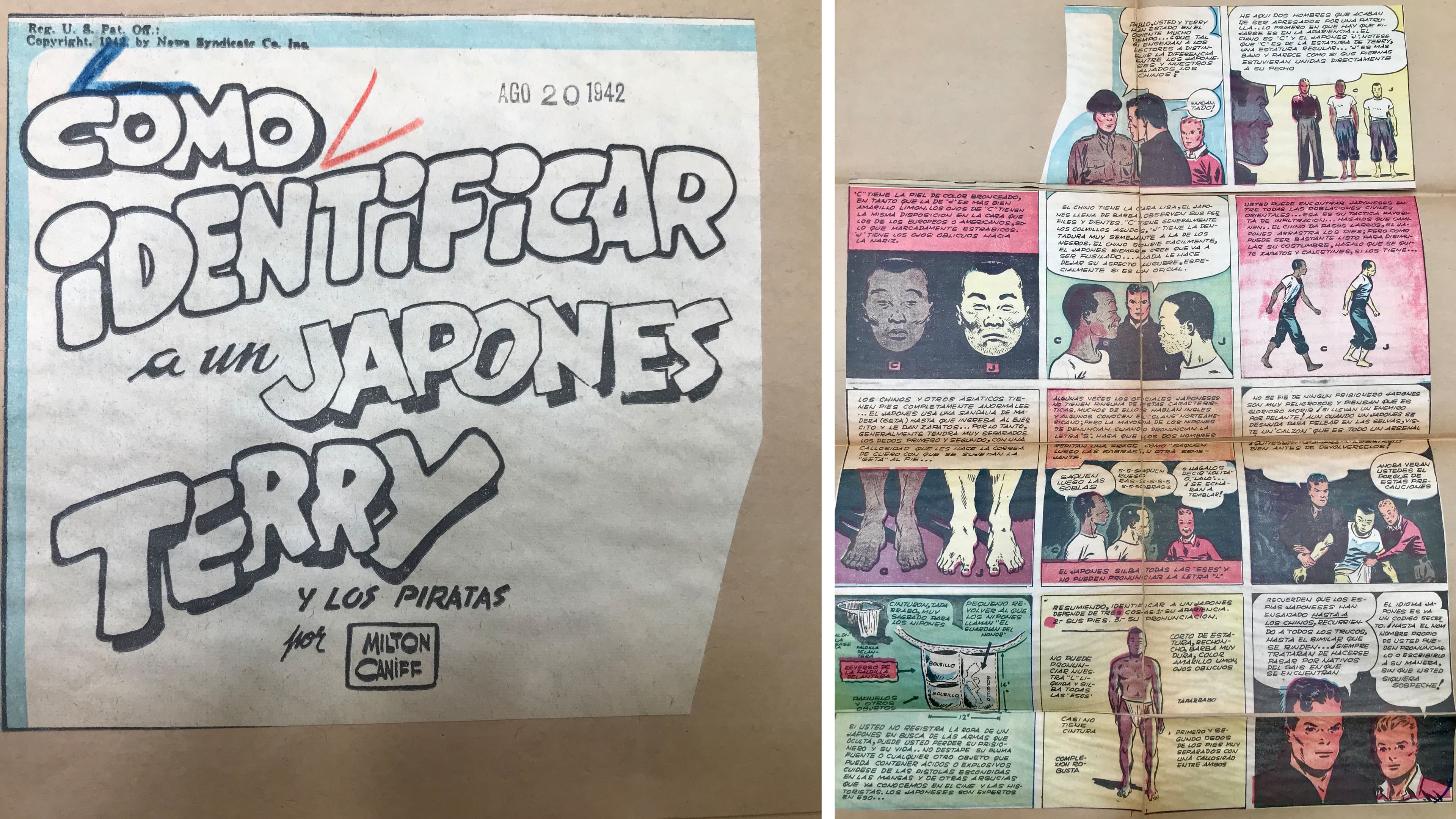 Clippings from a Spanish-language newspaper.