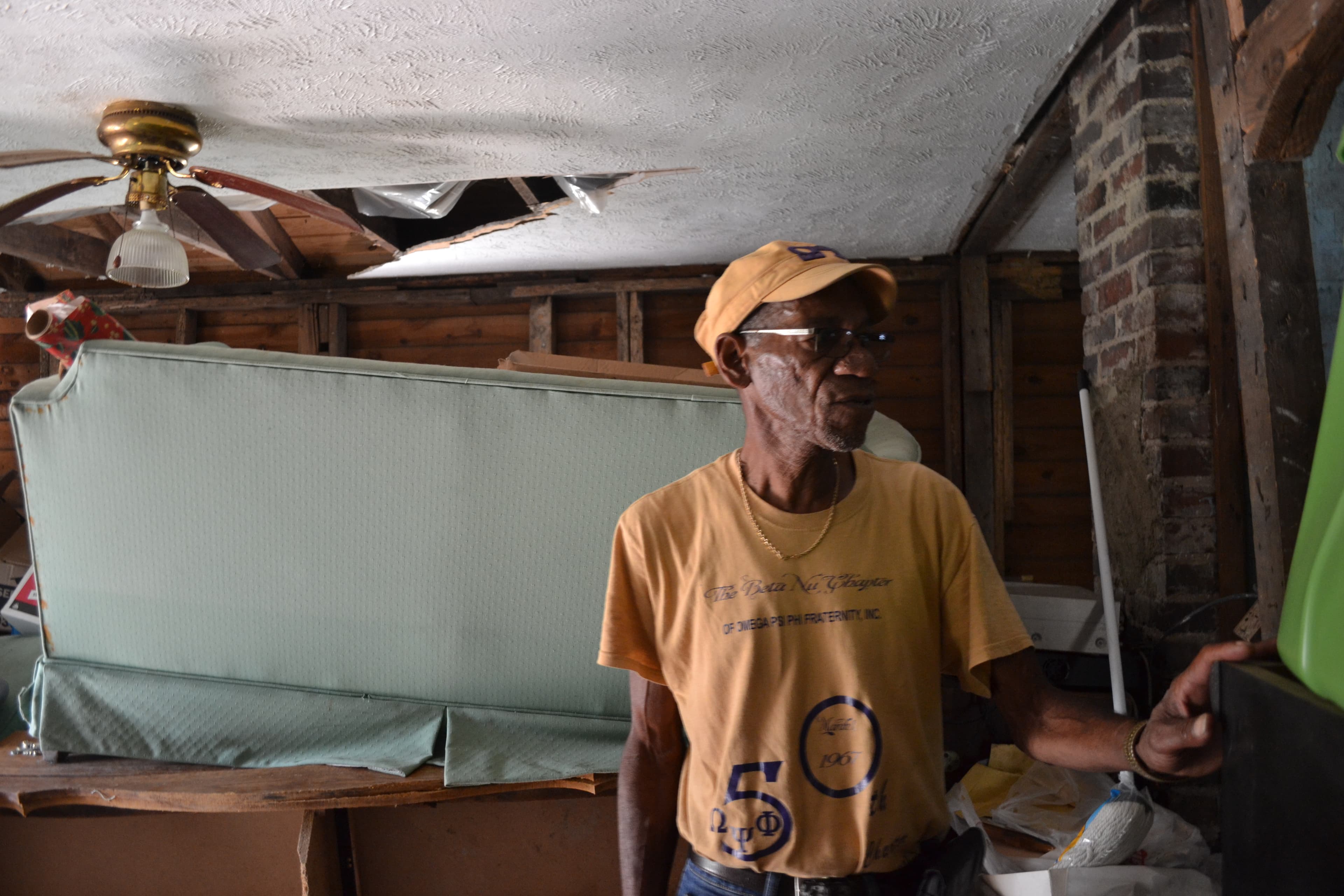 a hurricane-ravaged house in north carolina