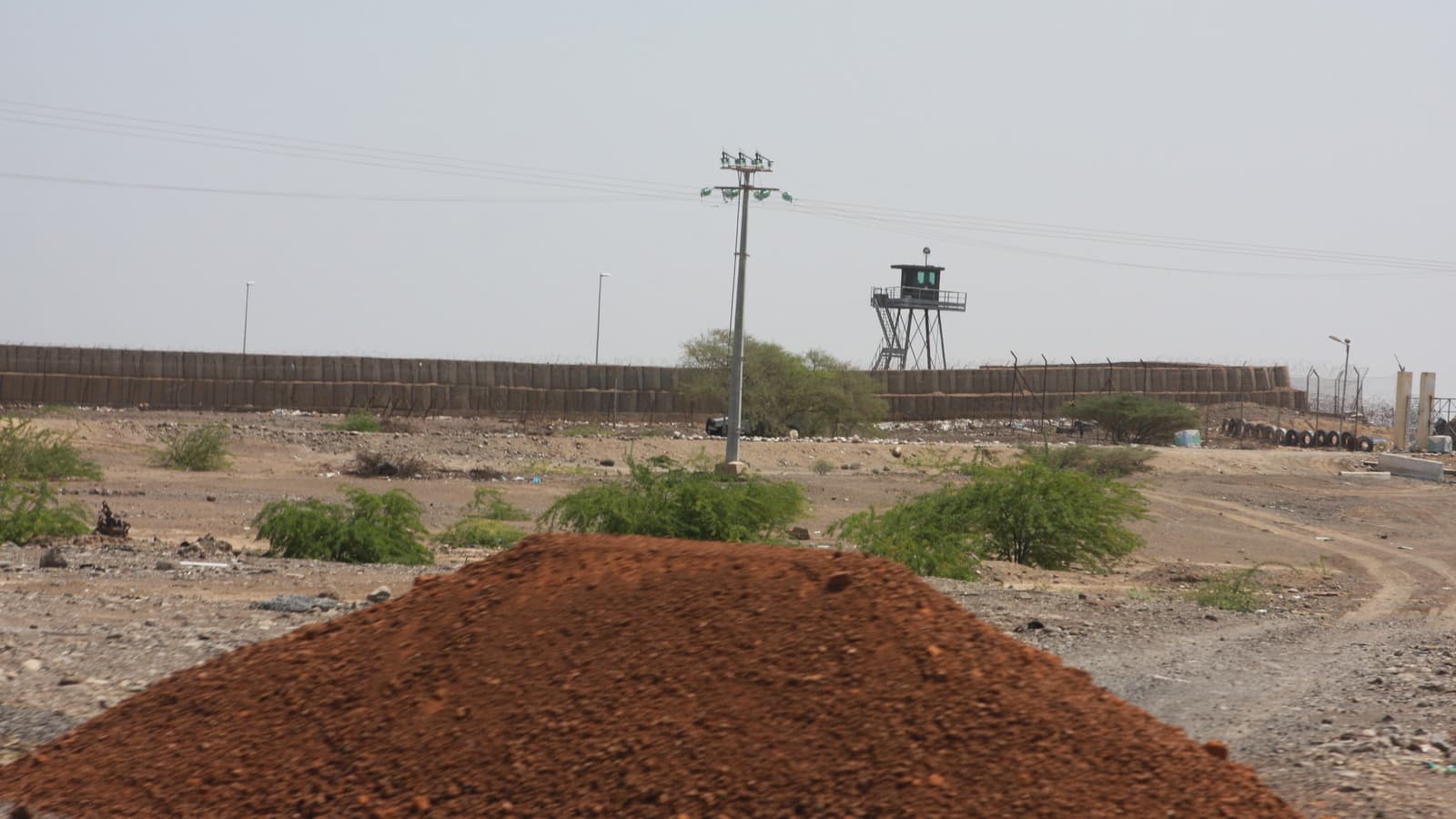 A watchtower overlooking part of Camp Lemonnier.