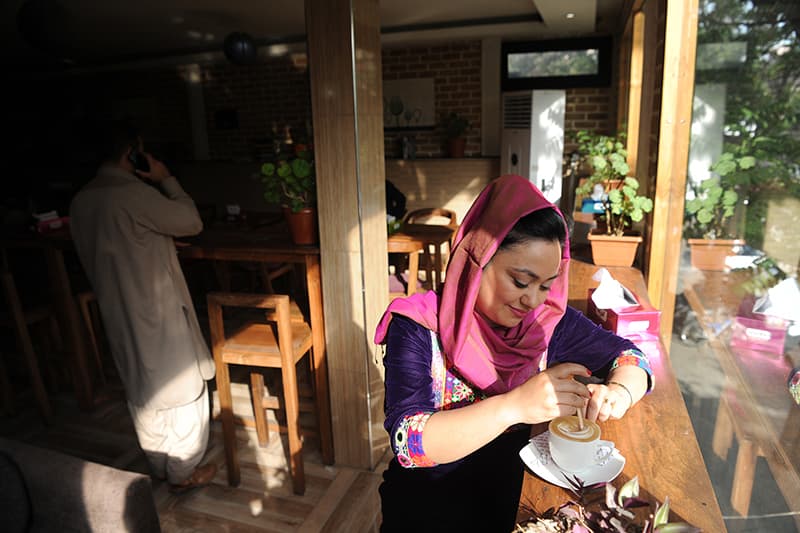 Nargis Azizshahy, owner of the ICafe in Kabul, Afghanistan.