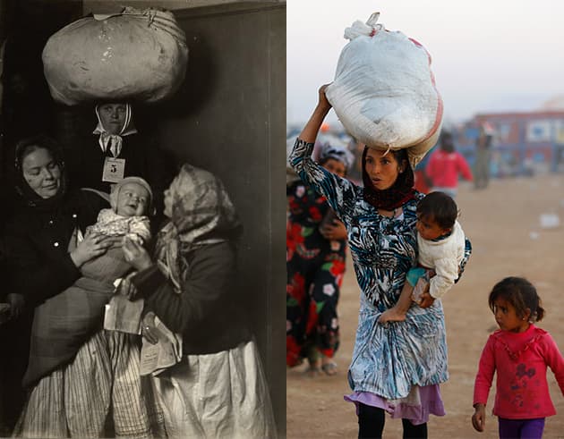 Syrian refugee Ellis Island immigrant match photos 01