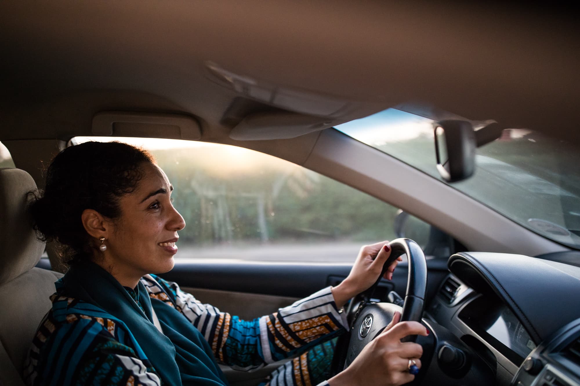 Sharia Walker heads home after a long day at work in Jeddah, Saudi Arabia.