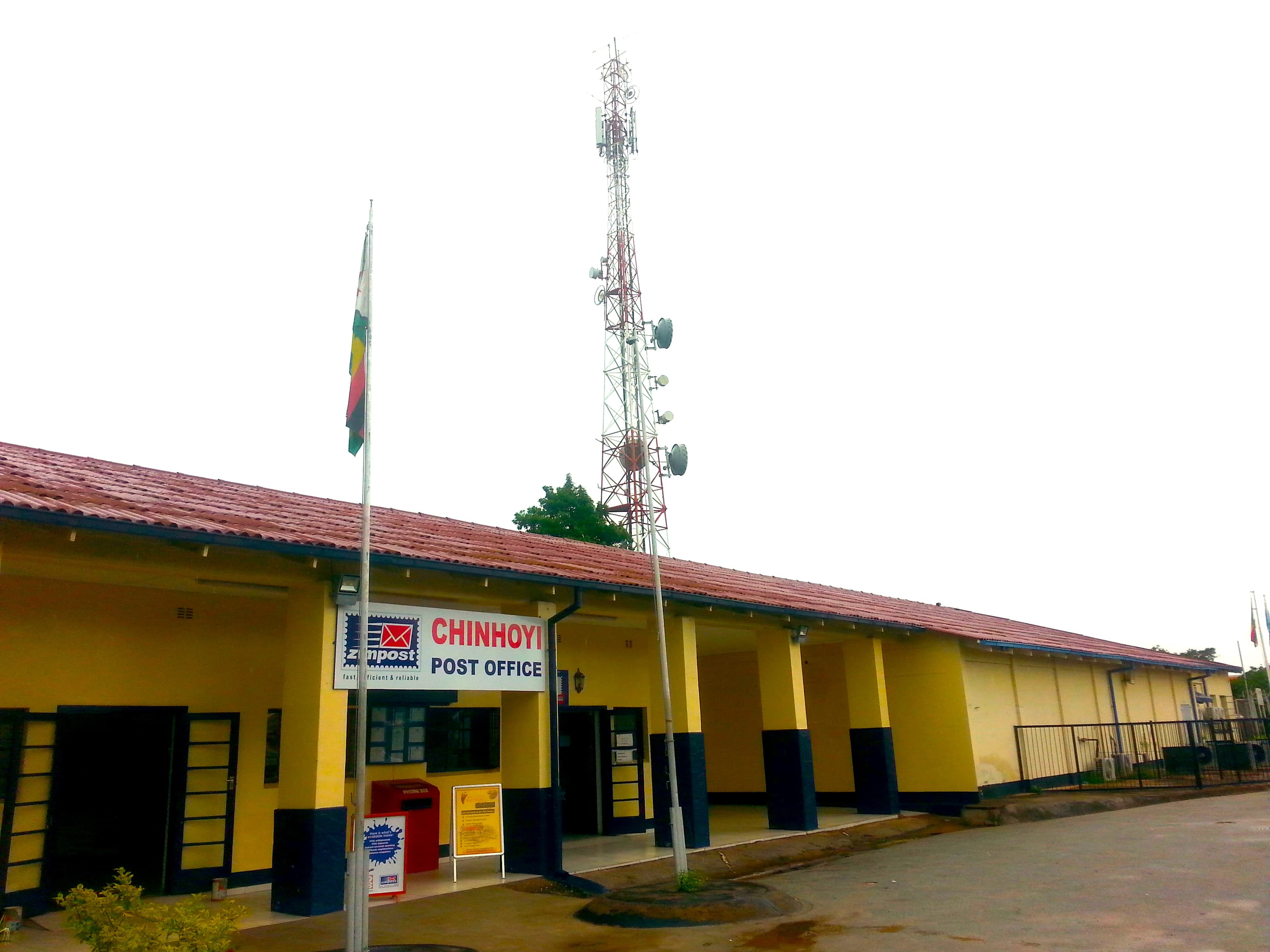 The post office with cell towers.