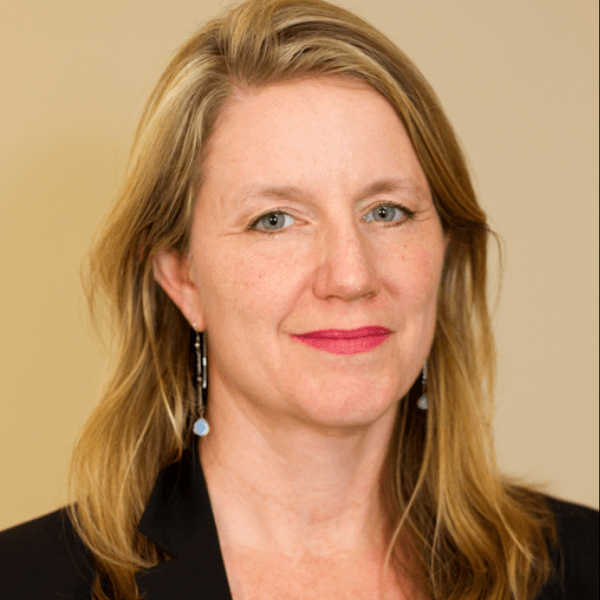 A portrait of a woman with blonde hair