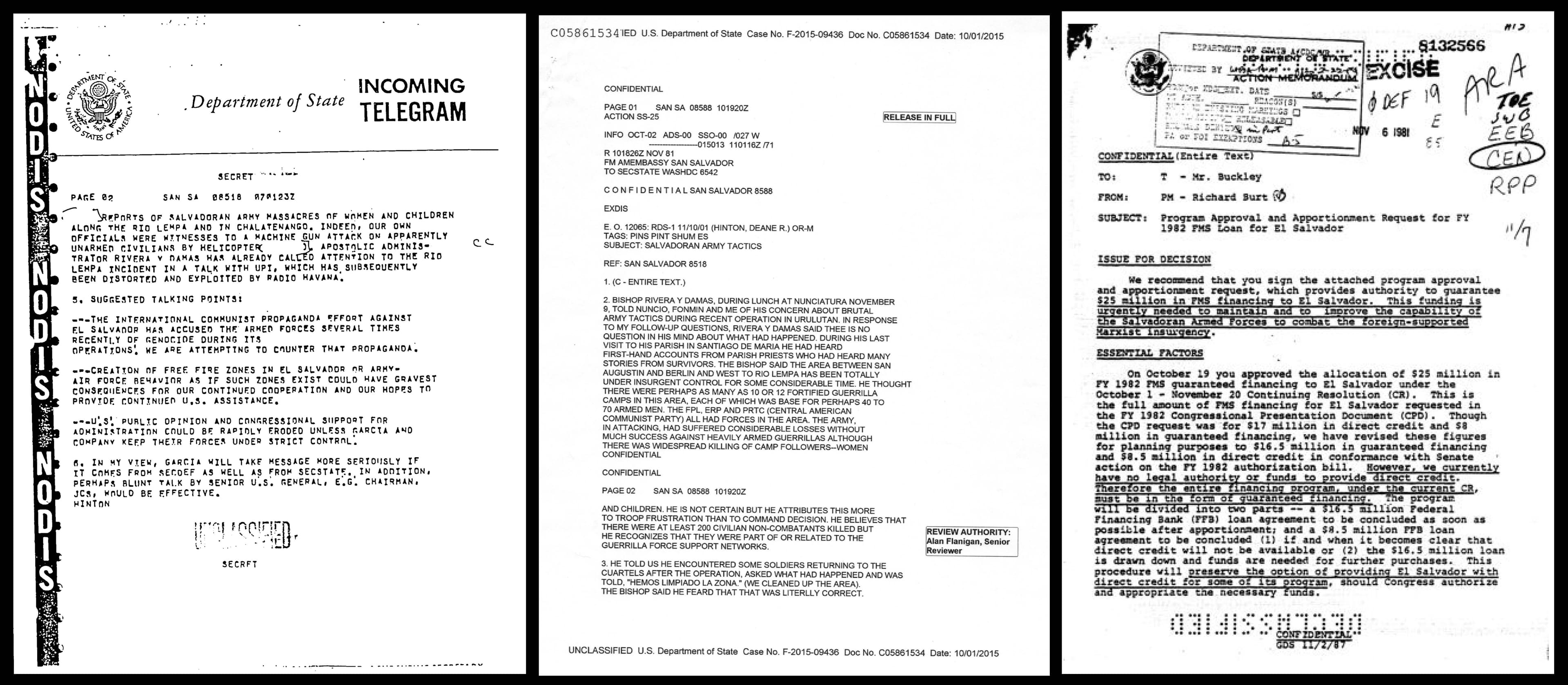 Three declassified documents