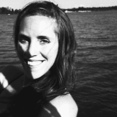 A black and white image of a woman