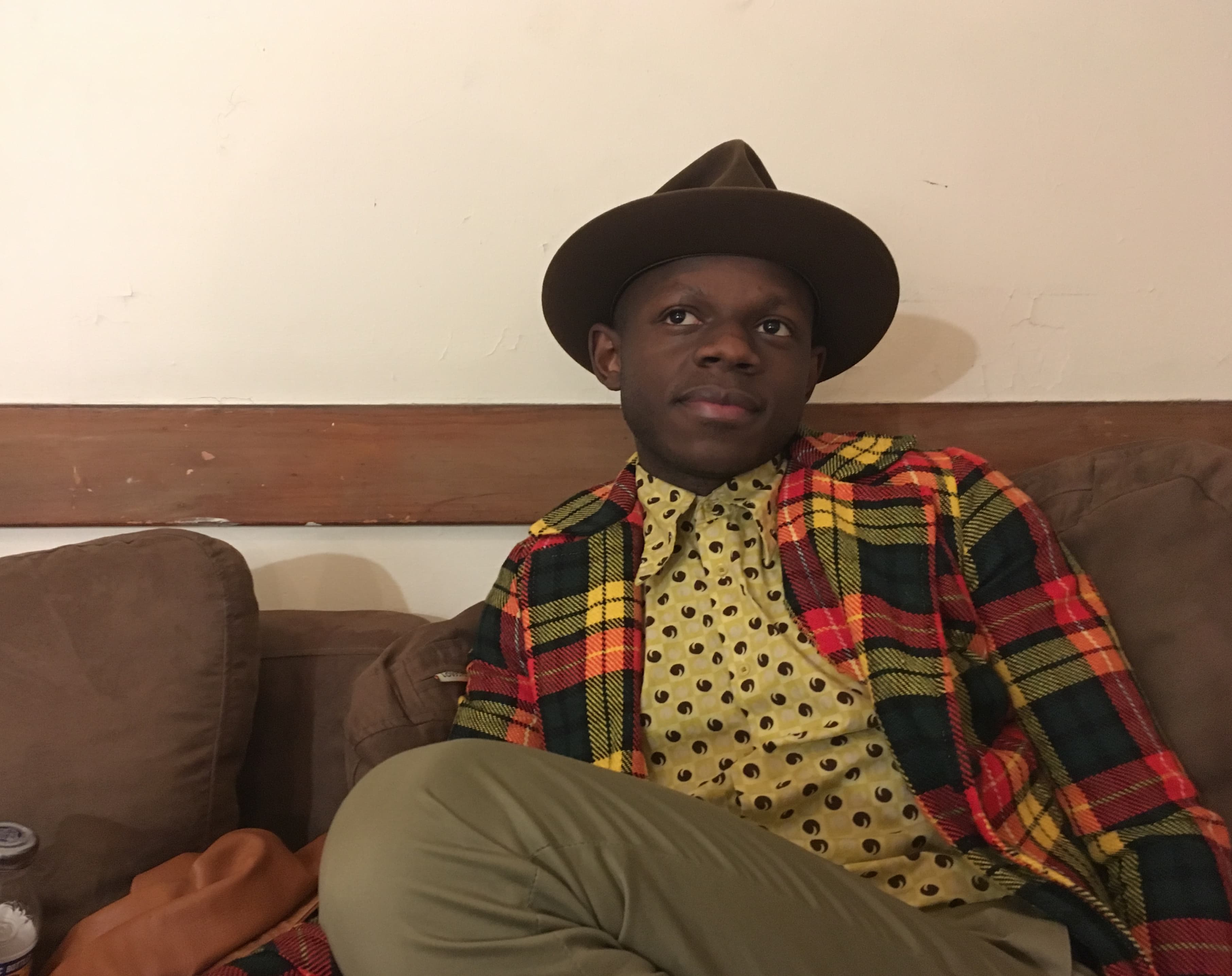 Kenyan musician J.S. Ondara backstage before a recent show in Boston