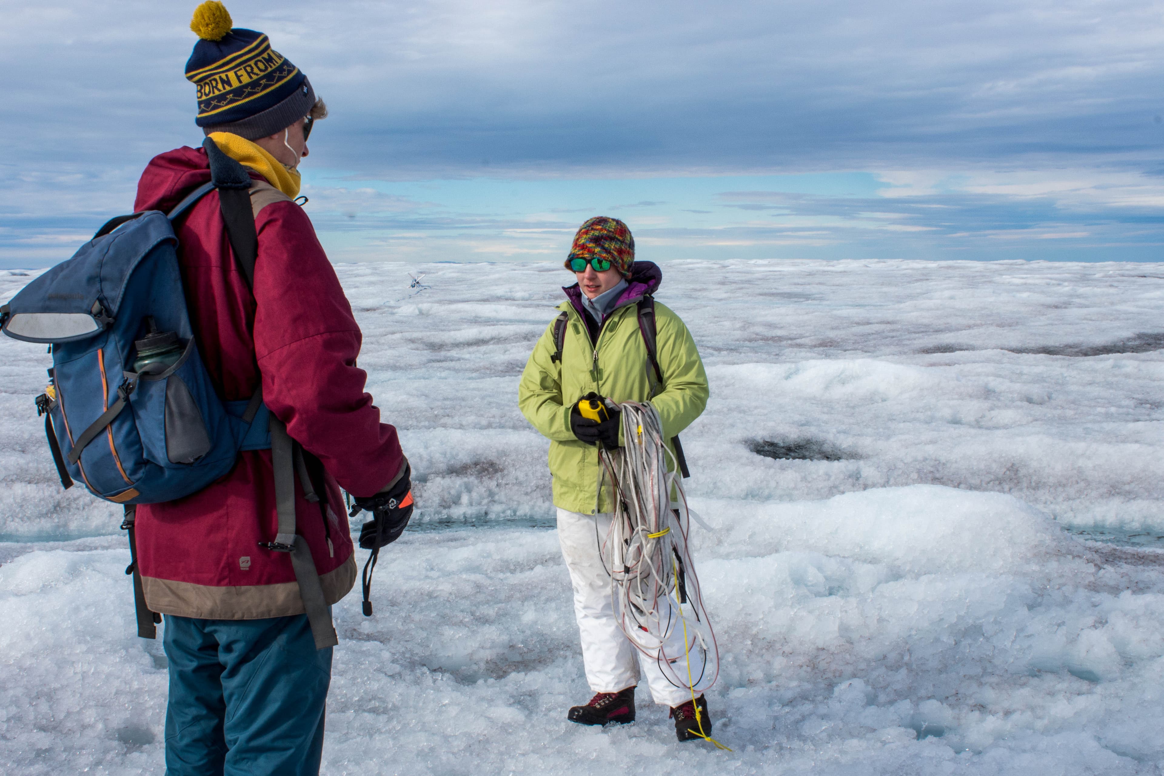 University of Montana glaciologist Joel Harper's students are working on mapping the ice sheet bed with radar.