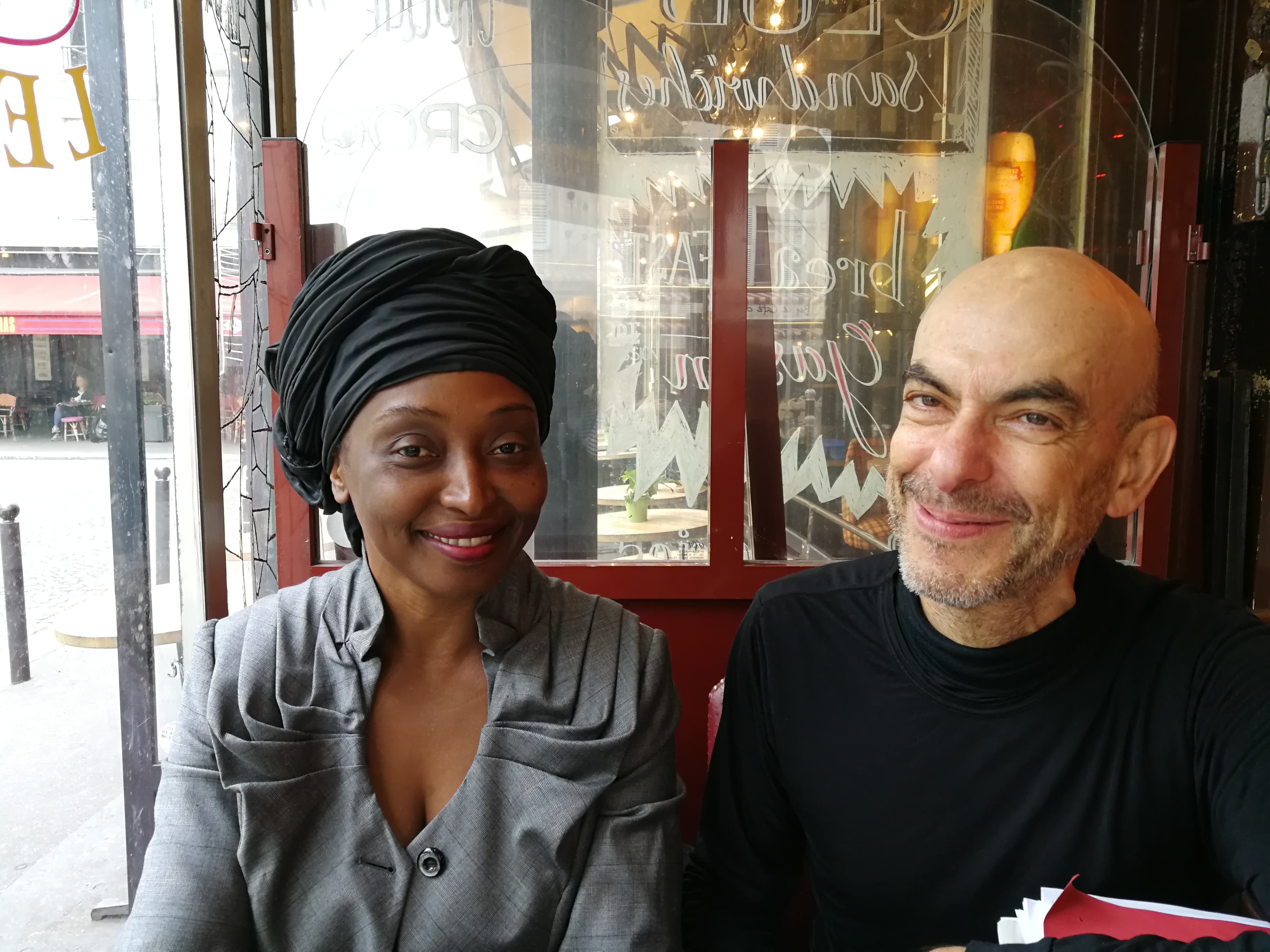 Amélie Fabot-Mamet and Michel Sidhom are part of a group of Parisians who oppose the Paris City Council’s decision to remove the painting, “Au Nègre Joyeux,” and send it to a museum.