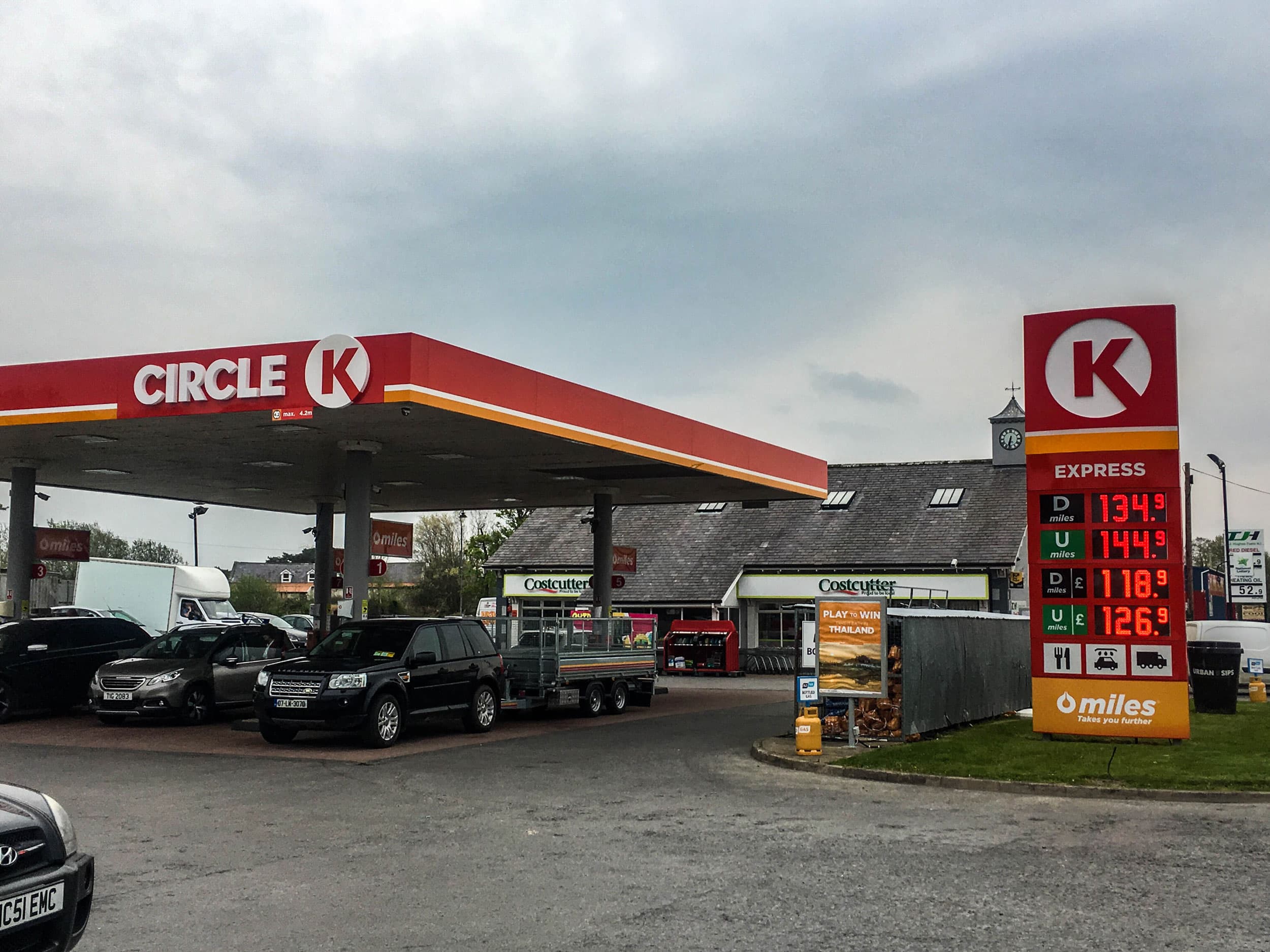 Circle K red sign of gas station
