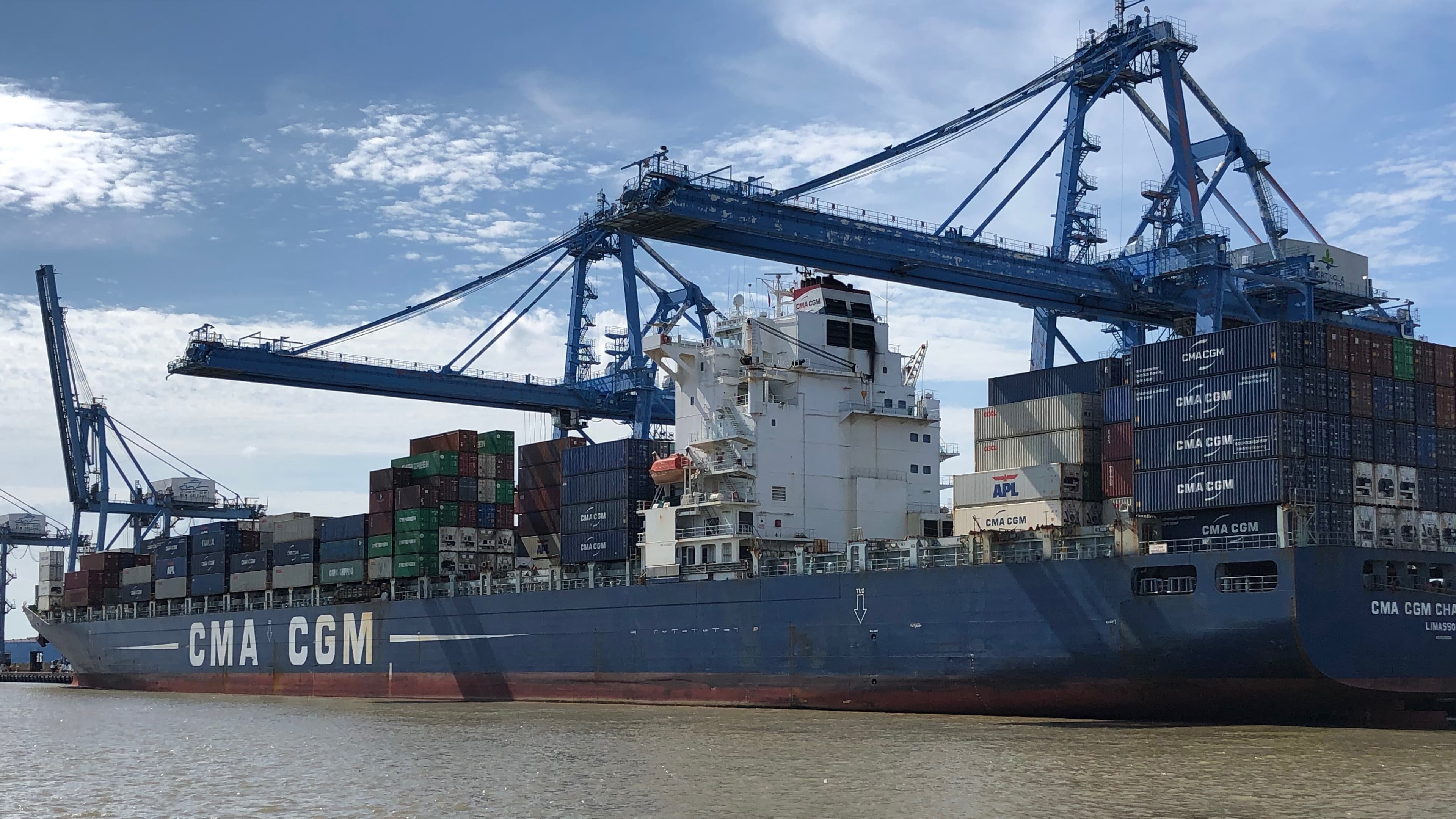 A container ship at the port of New Orleans. China is the US’ largest trading partner — the US imported $540 billion worth of goods from China last year.
