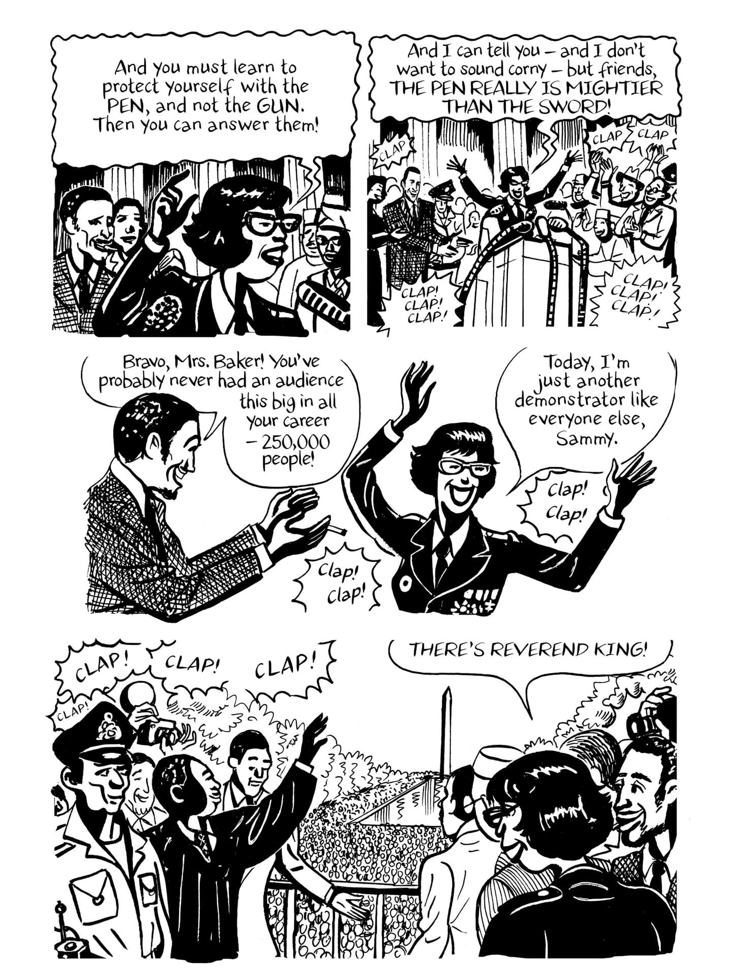 Josephine Baker took part in the 1963 March on Washington, addressing the crowd of more than 200,000 on the mall. 