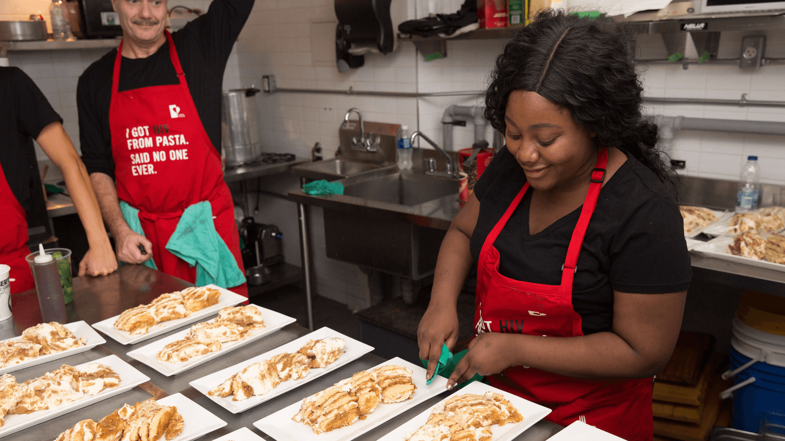 Mulaba Habanyama, 24, preparing her Gingerbread Tiramisu