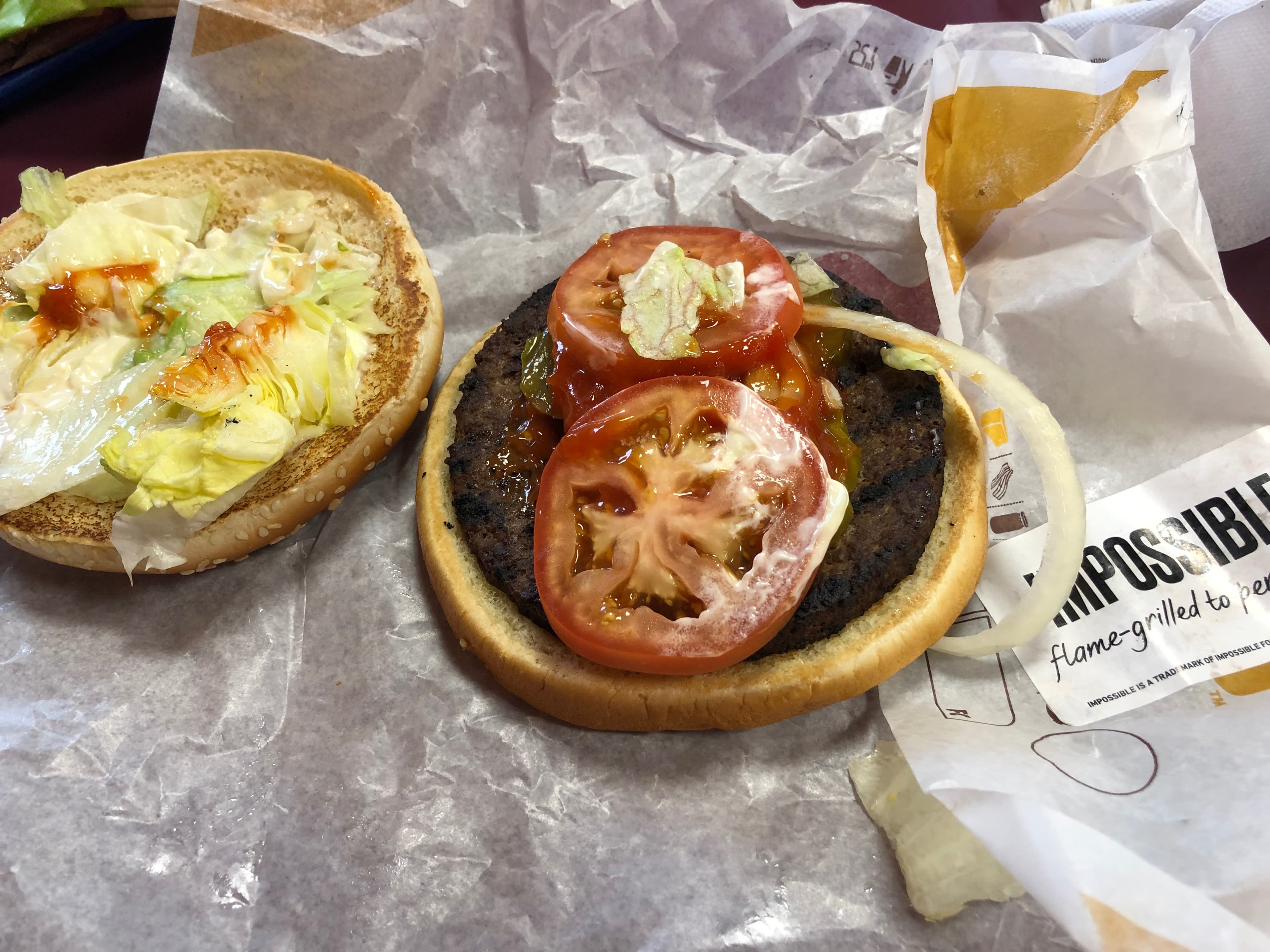 My Impossible Whopper at Burger King in St. Louis.